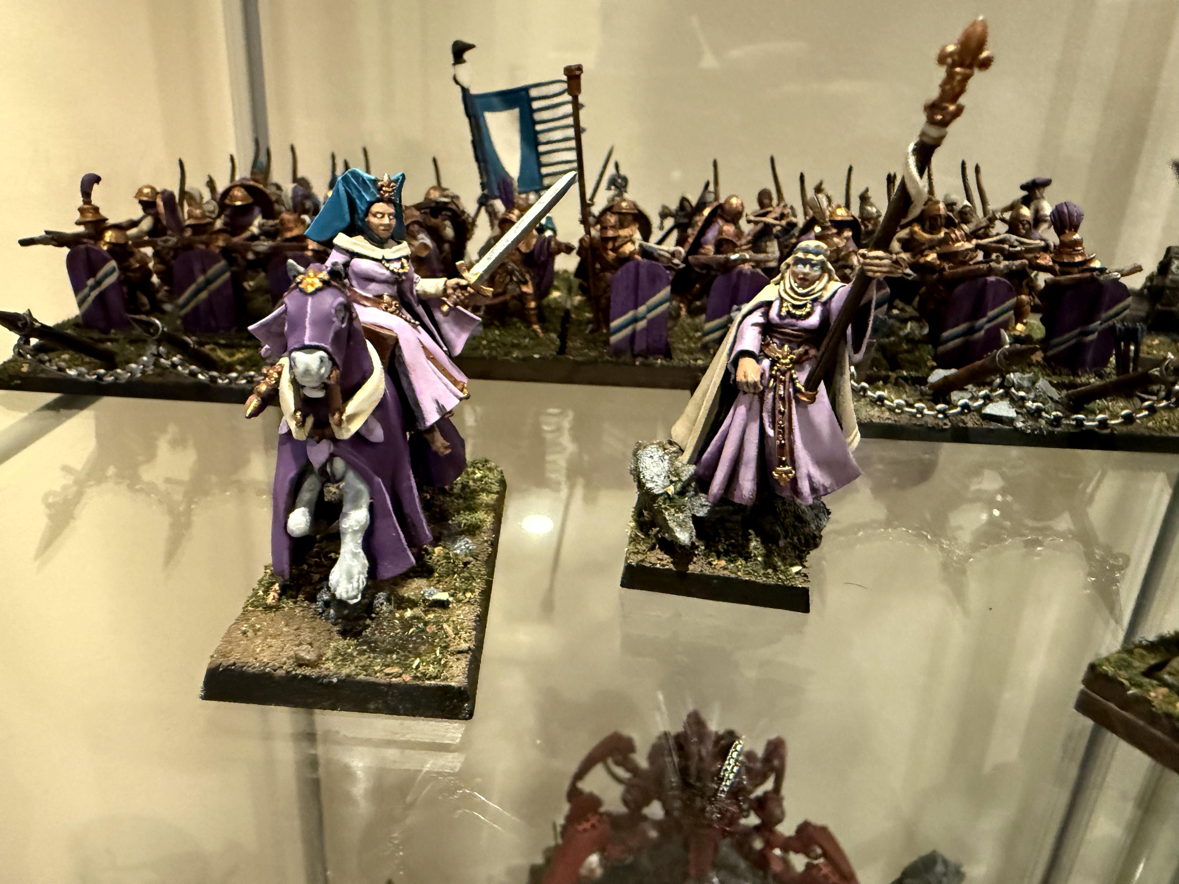 Bretonnians, Damsel, Horseback, Mage, Magic User, Montage, Painting, Sorcerer, Wizard
