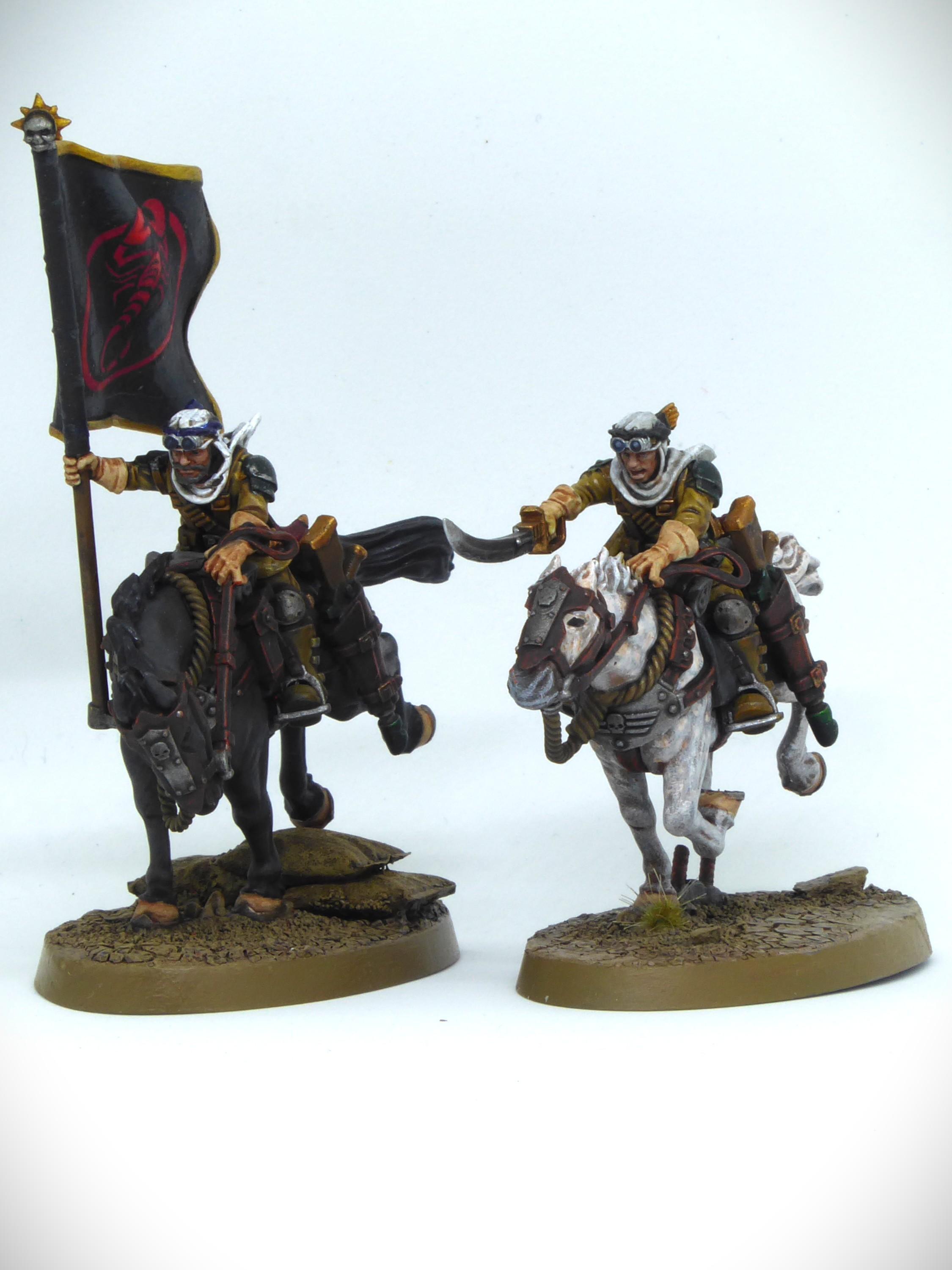331st Infantry Regiment, Banner, Desert Scorpions, Imperial Guard, Rough Riders, Tallarn Desert Raiders, Victoria Miniatures, Warhorse