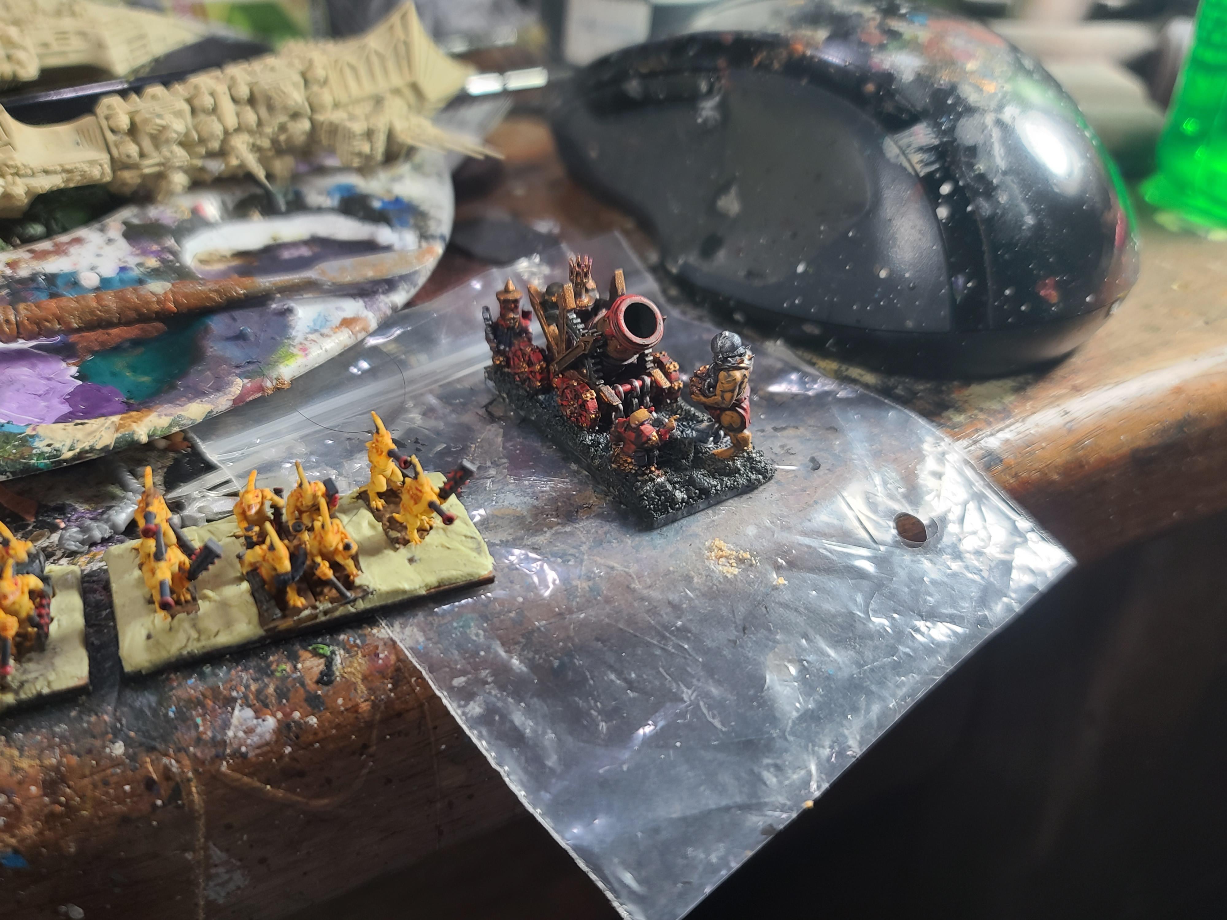 10mm, Chaos Dwarfs, Earthshaker Cannon, Forest Dragon Design, Marvelous Minipaints, Warmaster