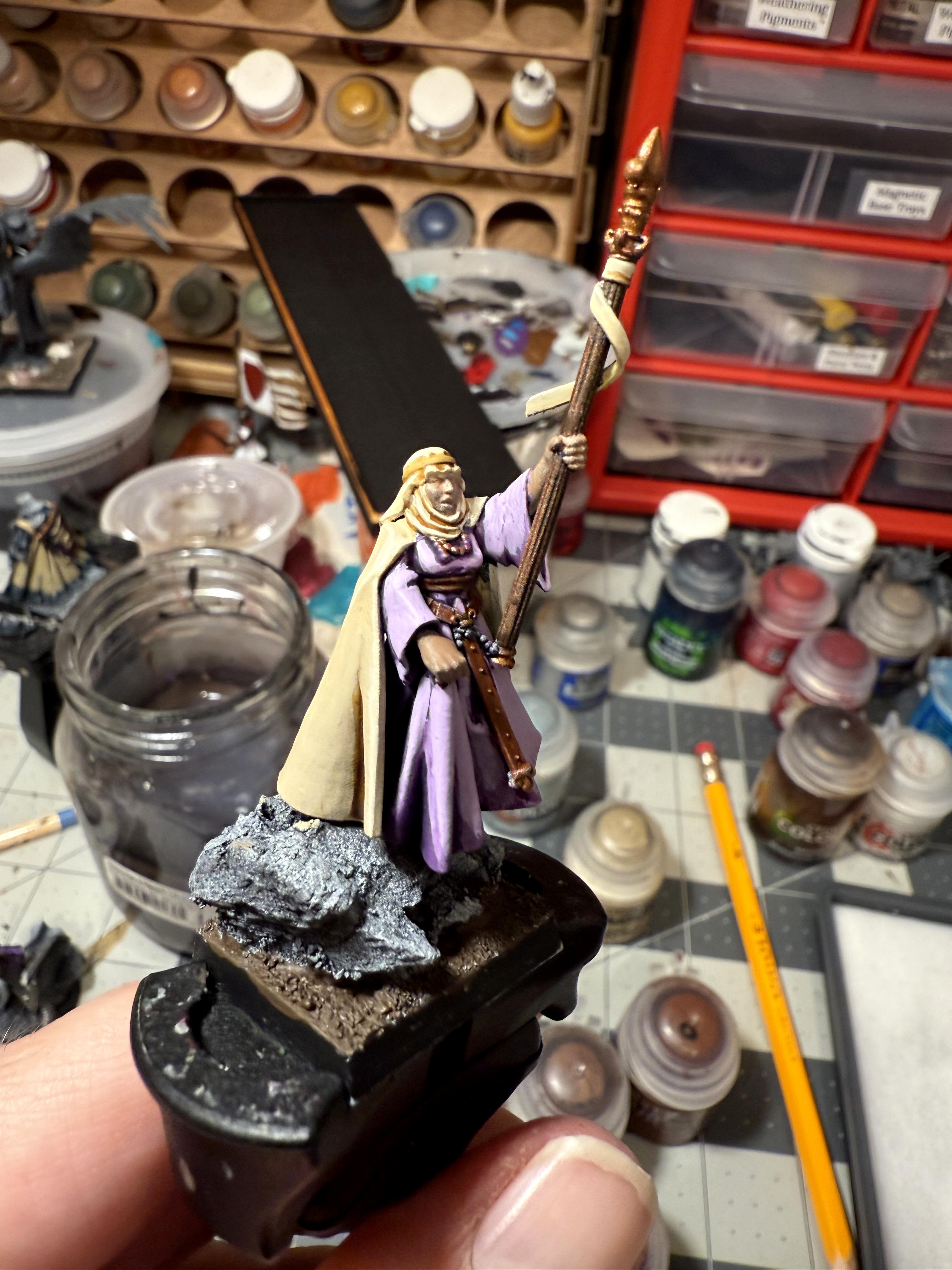 Bretonnians, Damsel, Mage, Magic User, Painting, Sorcerer, Wizard
