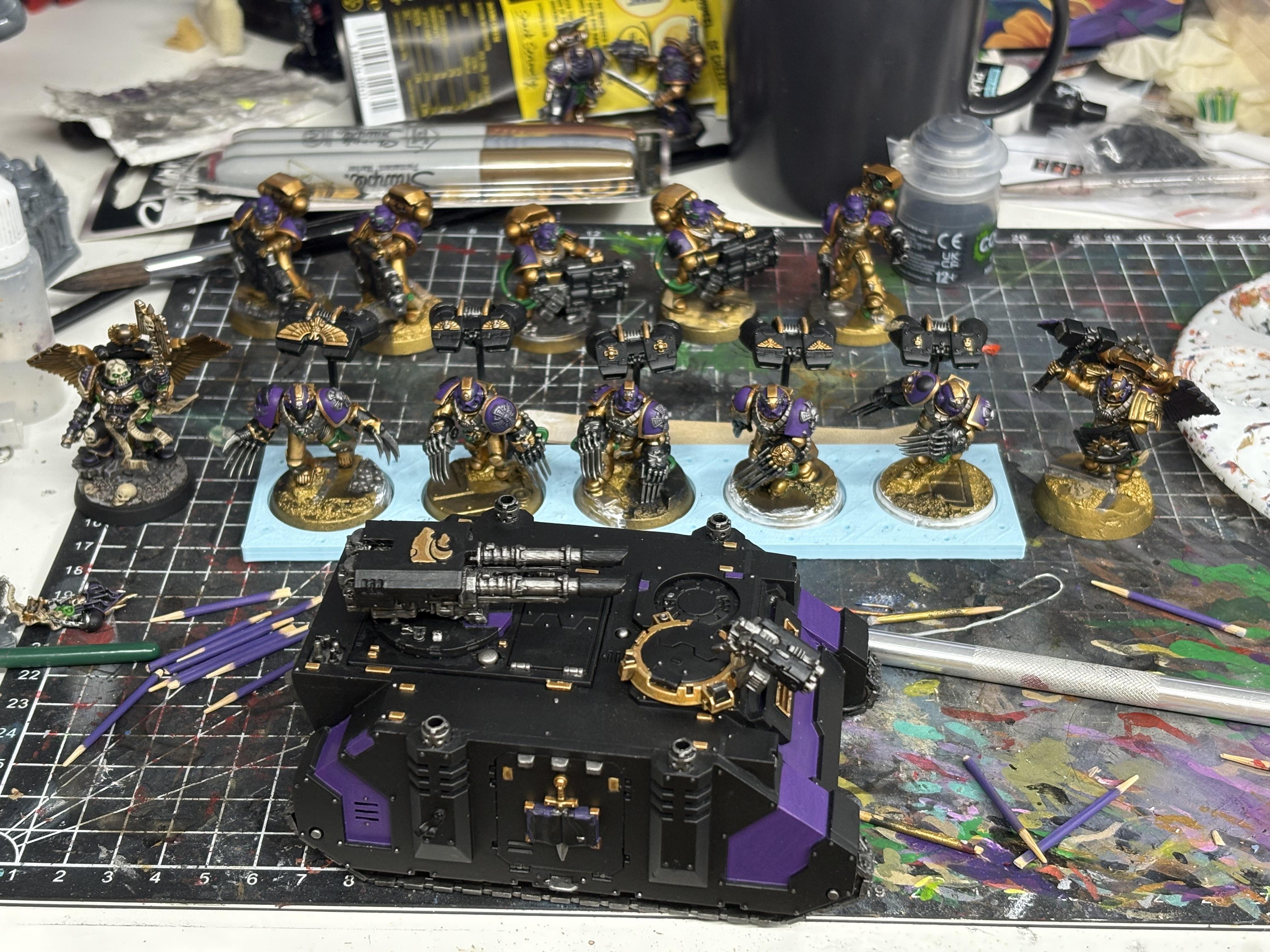 Devastators, Razorback, Rhino, Space Marines, Vanguard Veterans, Void Panthers, Warhammer 40,000, Work In Progress