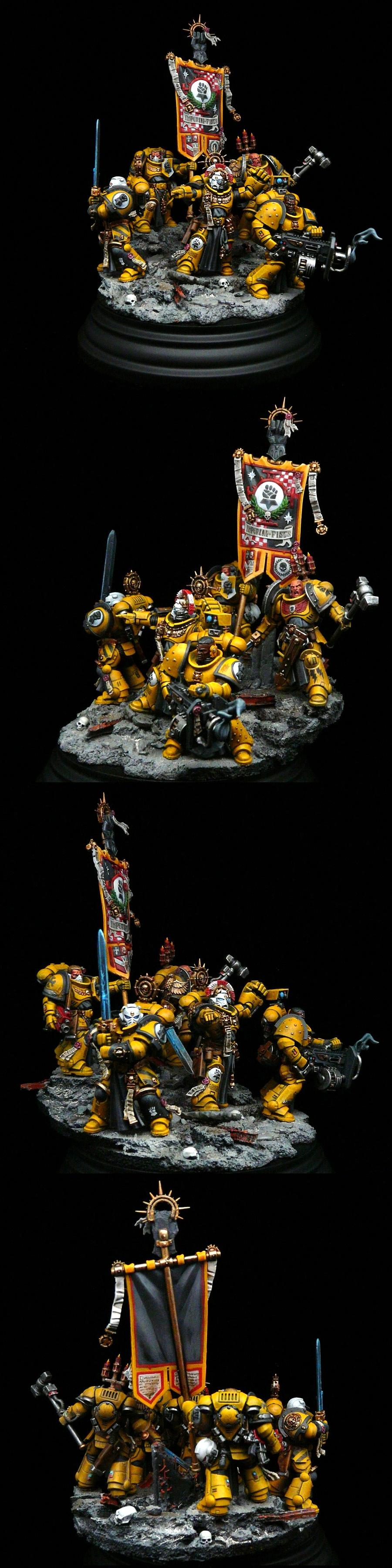 Adeptus Astartes, Banner, Imperial Fists, Primaris, Space Marines, Sternguard