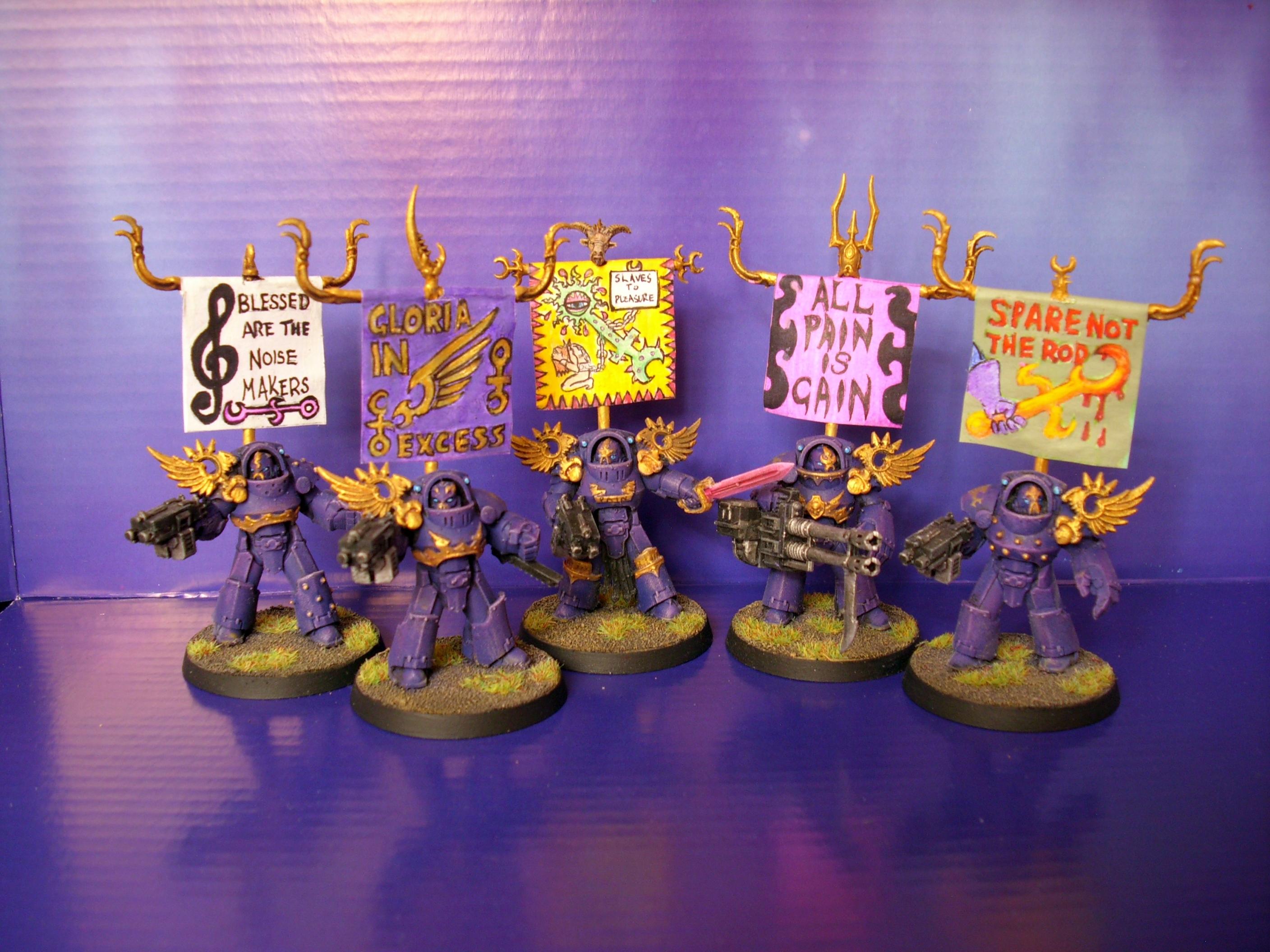 40k Heretic Astartes, Back Banners, Chaos Space Marines, Emperor's Children, Realm Of Chaos, Slaanesh, Slaves To Darkness, Slaves To Pelasure, Tartaros Terminators, Terminator Armor