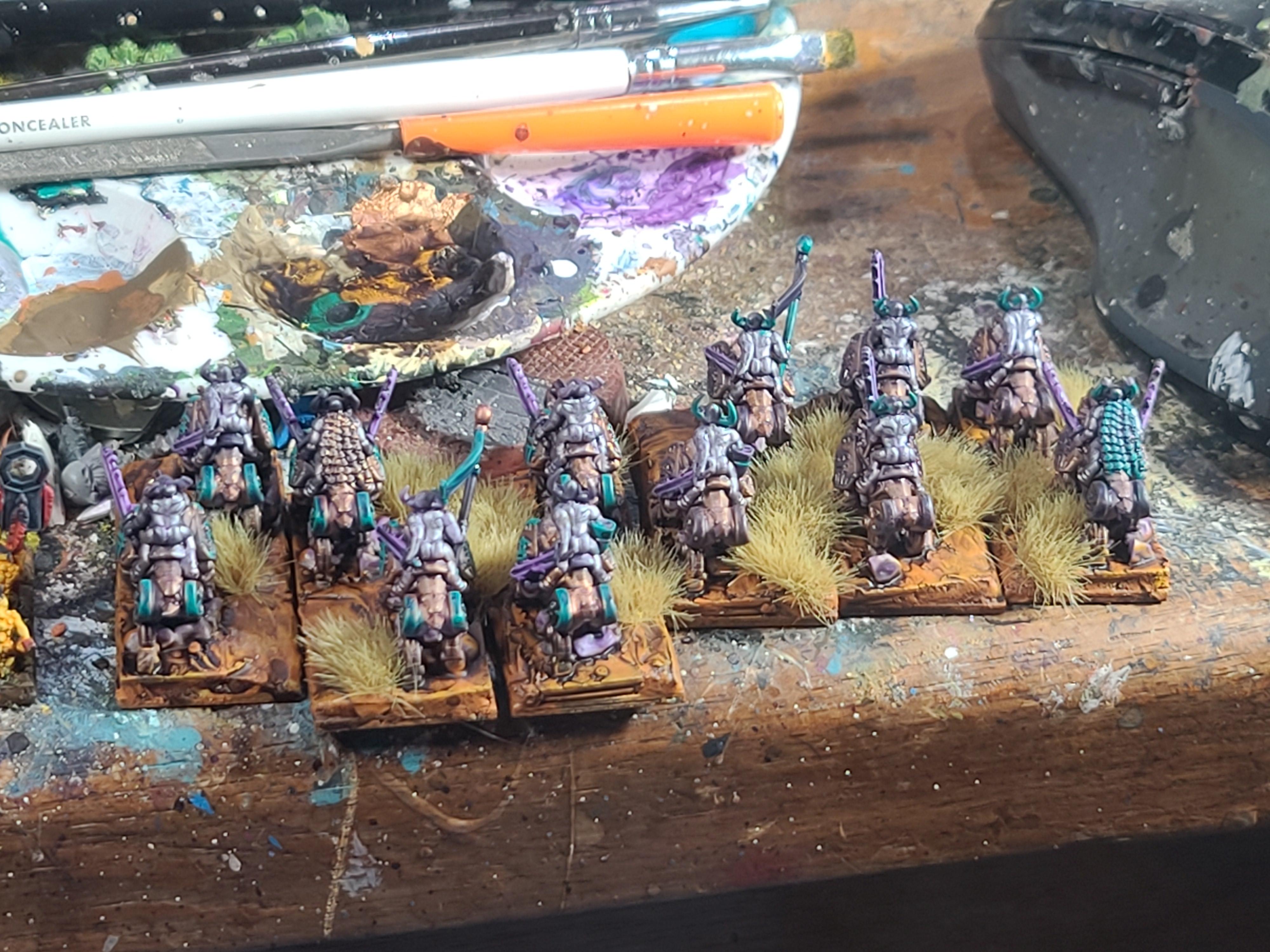 10mm, Daemons, Demon Cavalry, Juggernaughts, Marvelous Minipaints, Tordo Miniatures, Warmaster