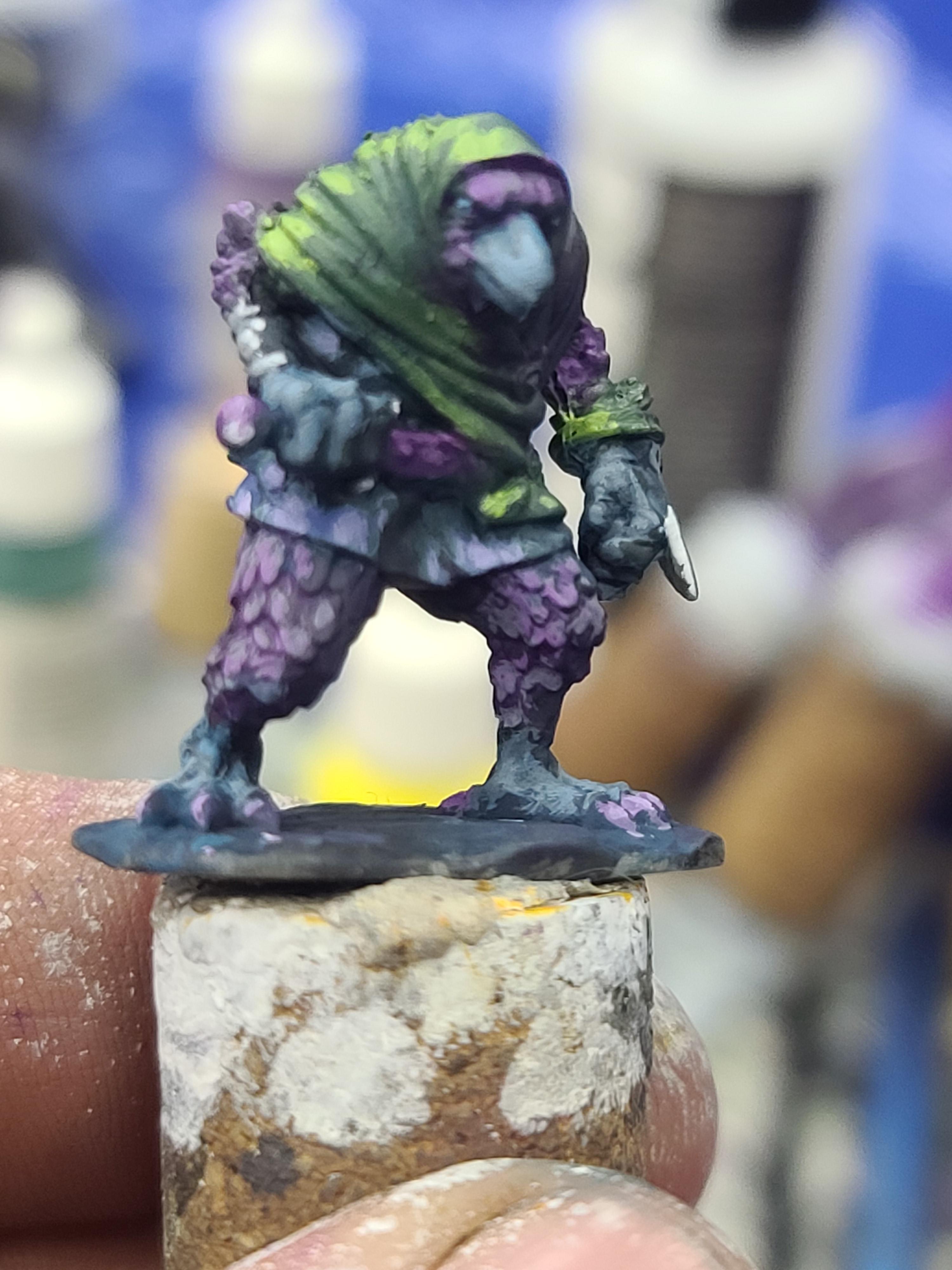 Animal Adventurers, Dungeons And Dragons, Furry, Kenku, Next Level Miniatures, Raven, Volume Painting