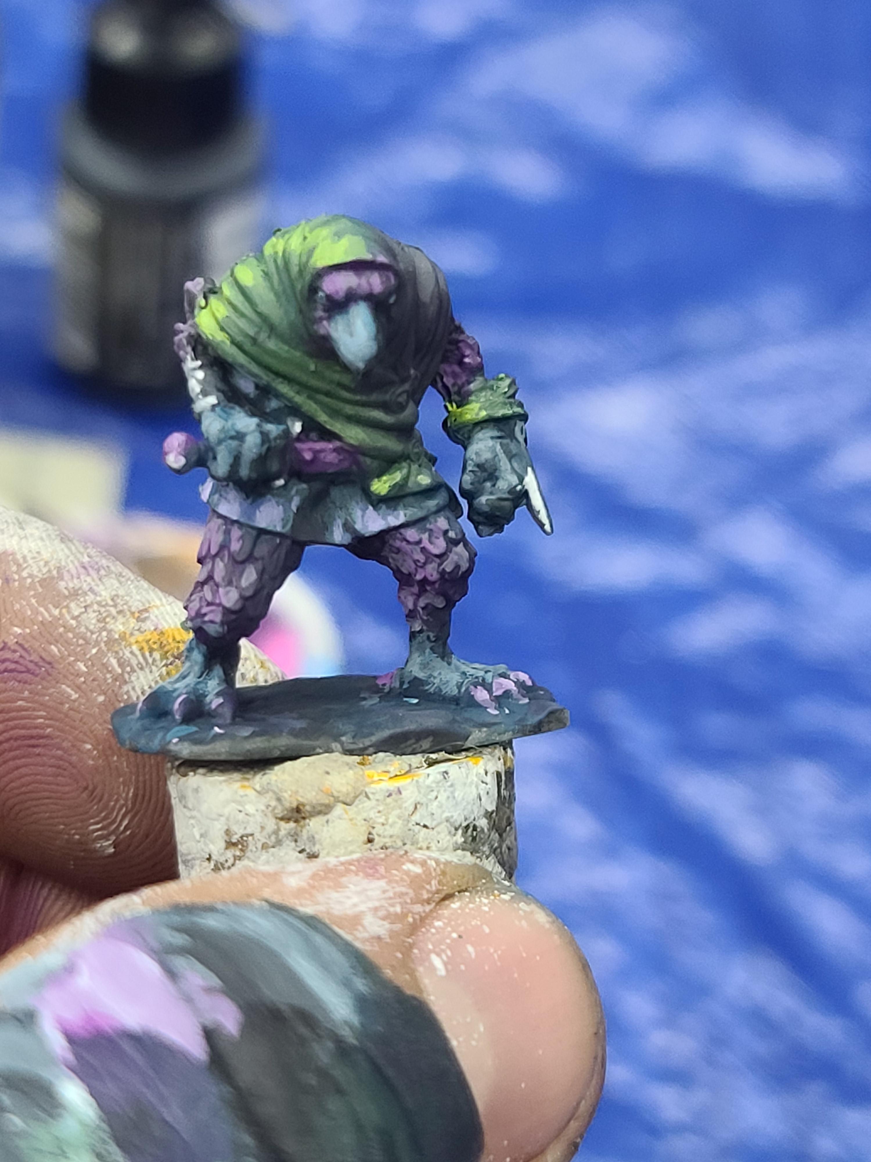 Animal Adventurers, Dungeons And Dragons, Furry, Kenku, Next Level Miniatures, Raven, Volume Painting