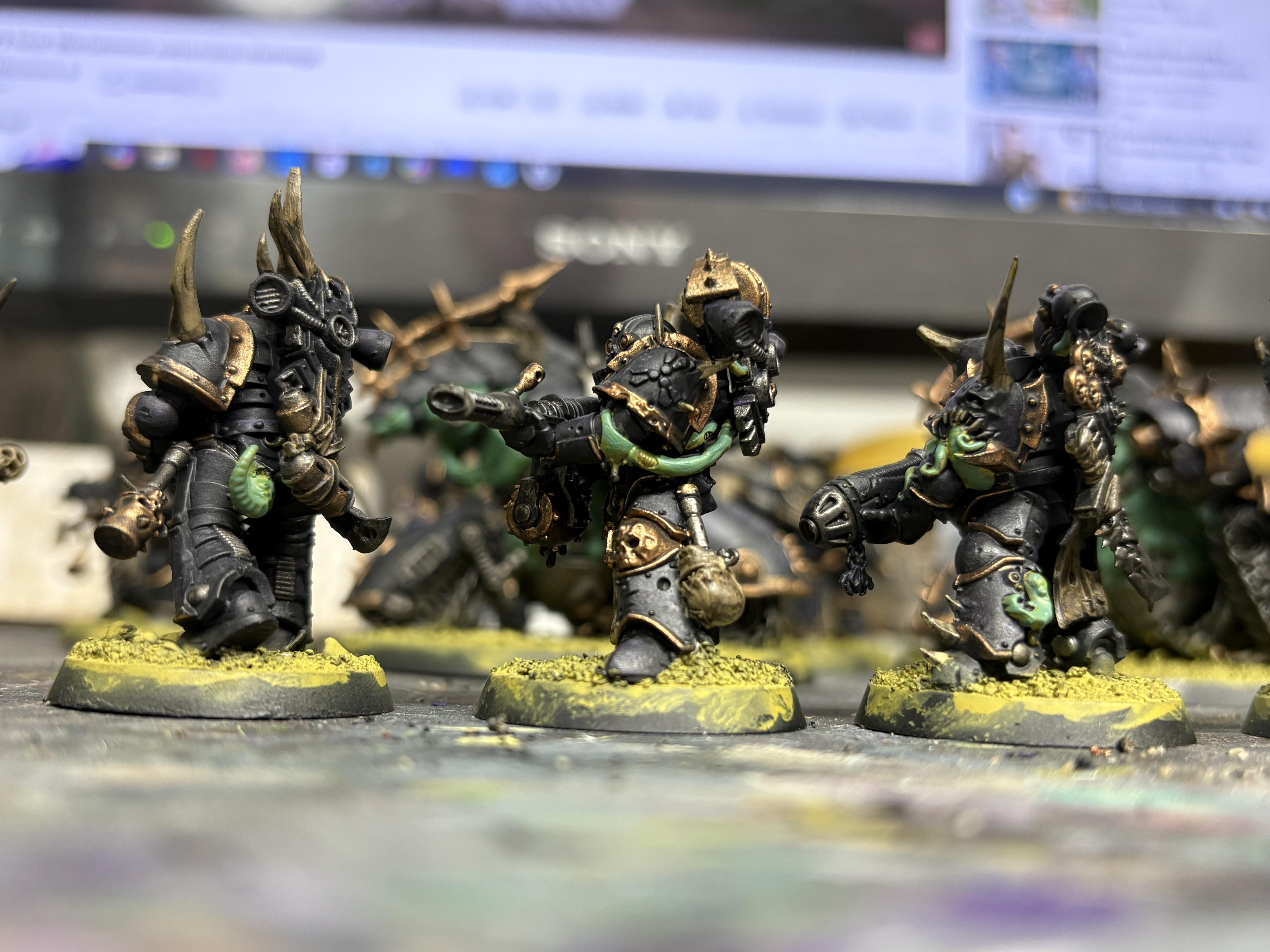 Chaos Space Marines, Death Guard, Plague Marines, Space Marines, Warhammer 40,000, Work In Progress