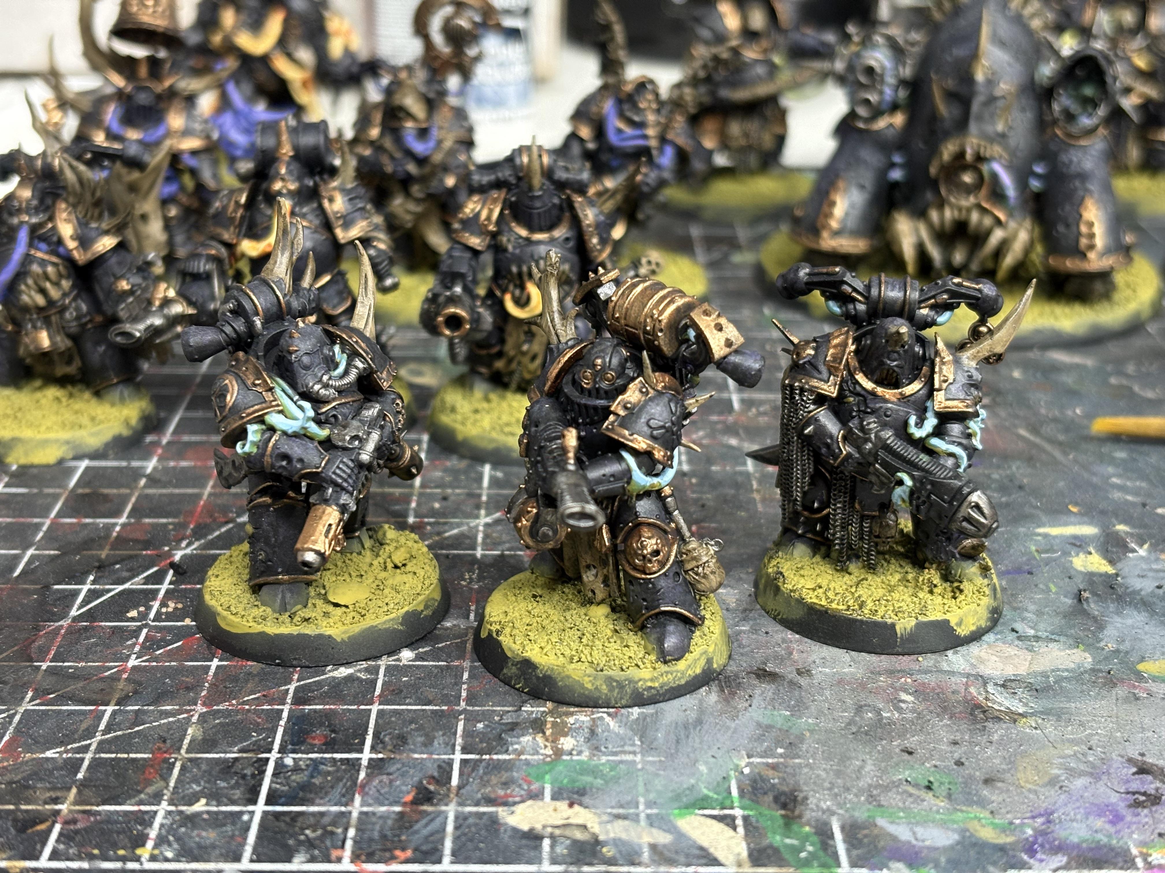 Chaos Space Marines, Death Guard, Plague Marines, Space Marines, Warhammer 40,000, Work In Progress