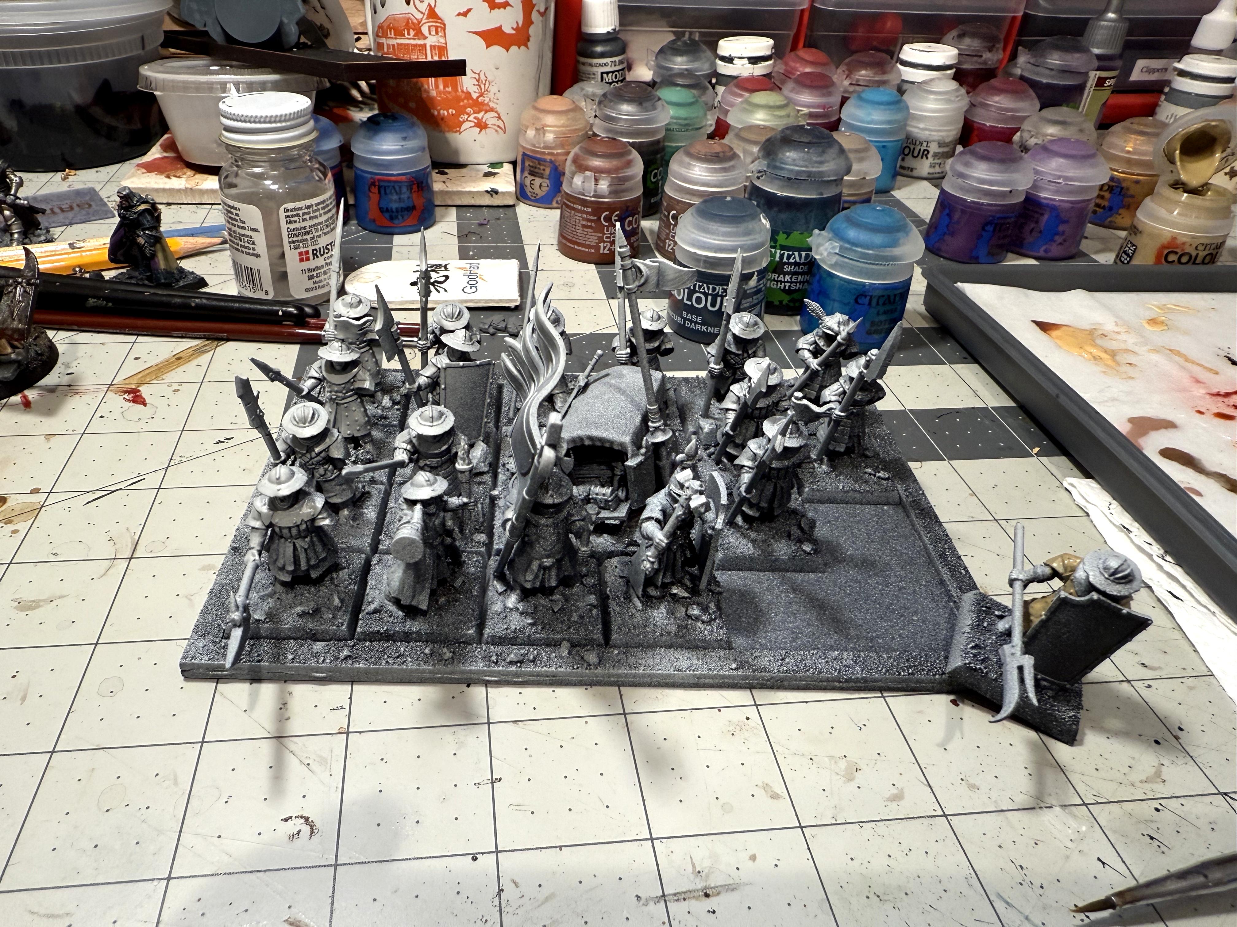 Archers, Bretonnian Exiles, Bretonnians, Conversion, Mediterranean Basing, Men-at-arms, Painted, Peasants, Unit Fillers, Yeomen