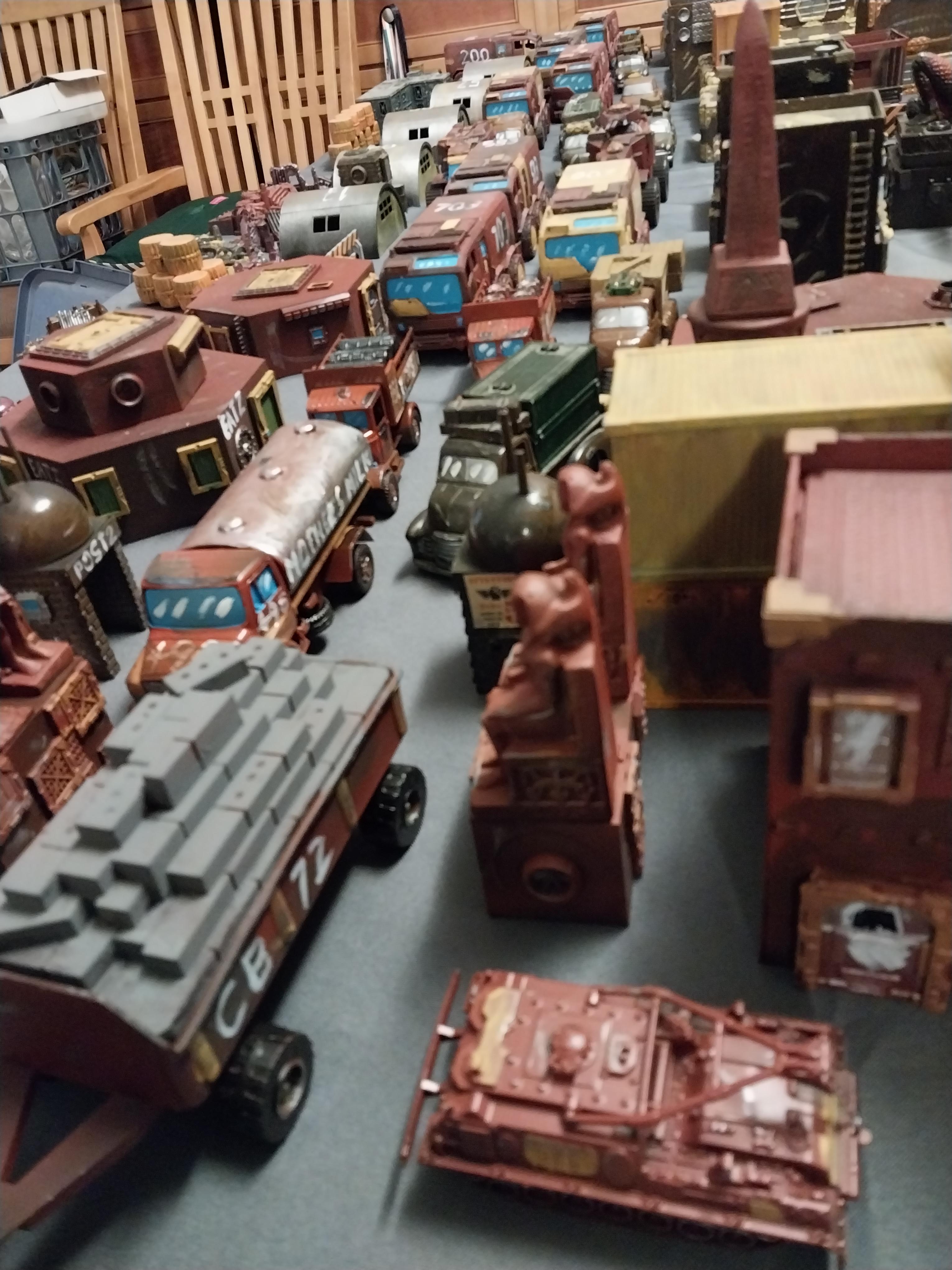 City, Game Table, Spaceport, Terrain, Town, Truck, Wasteland