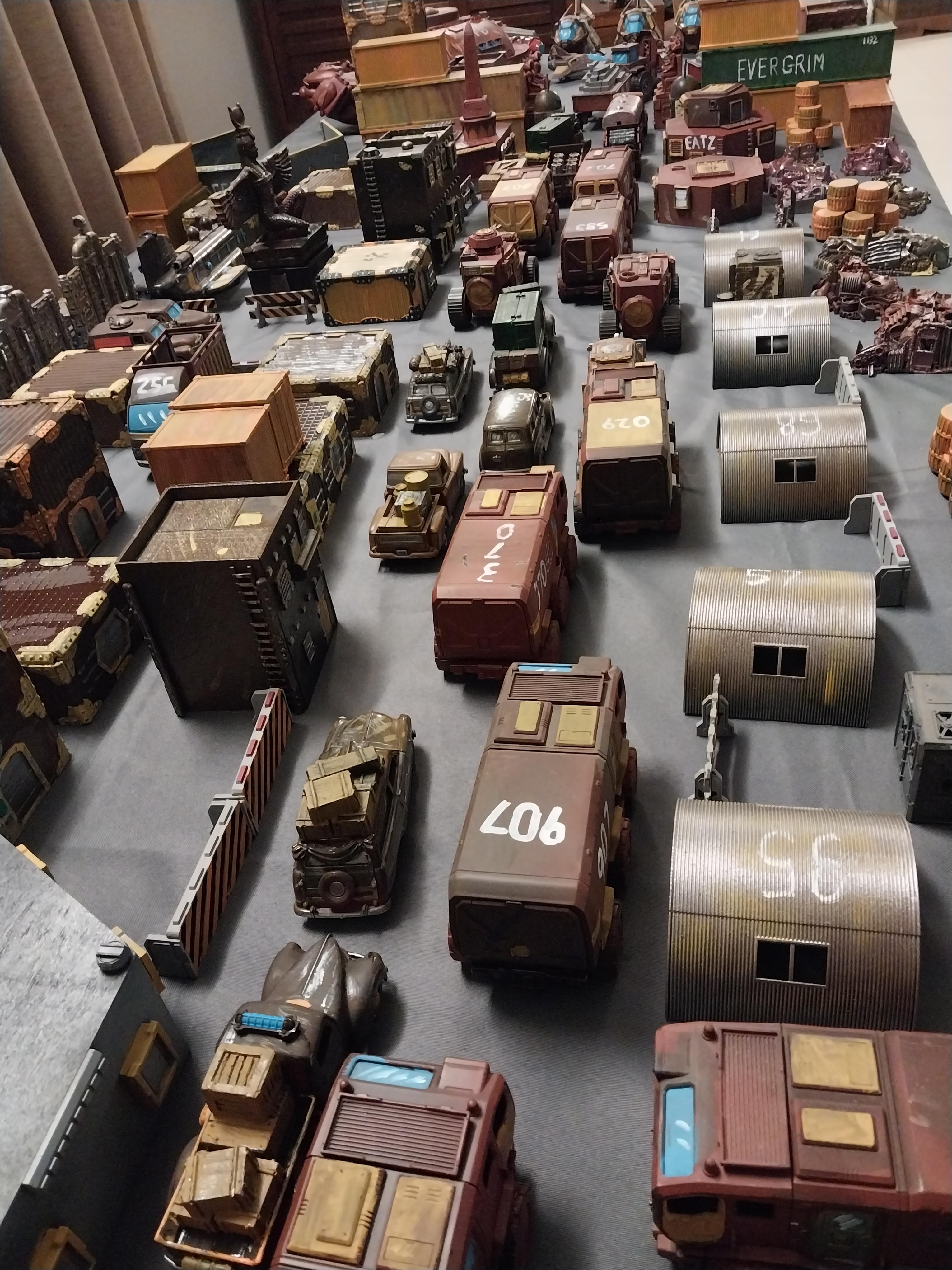 City, Game Table, Spaceport, Terrain, Town, Truck, Wasteland