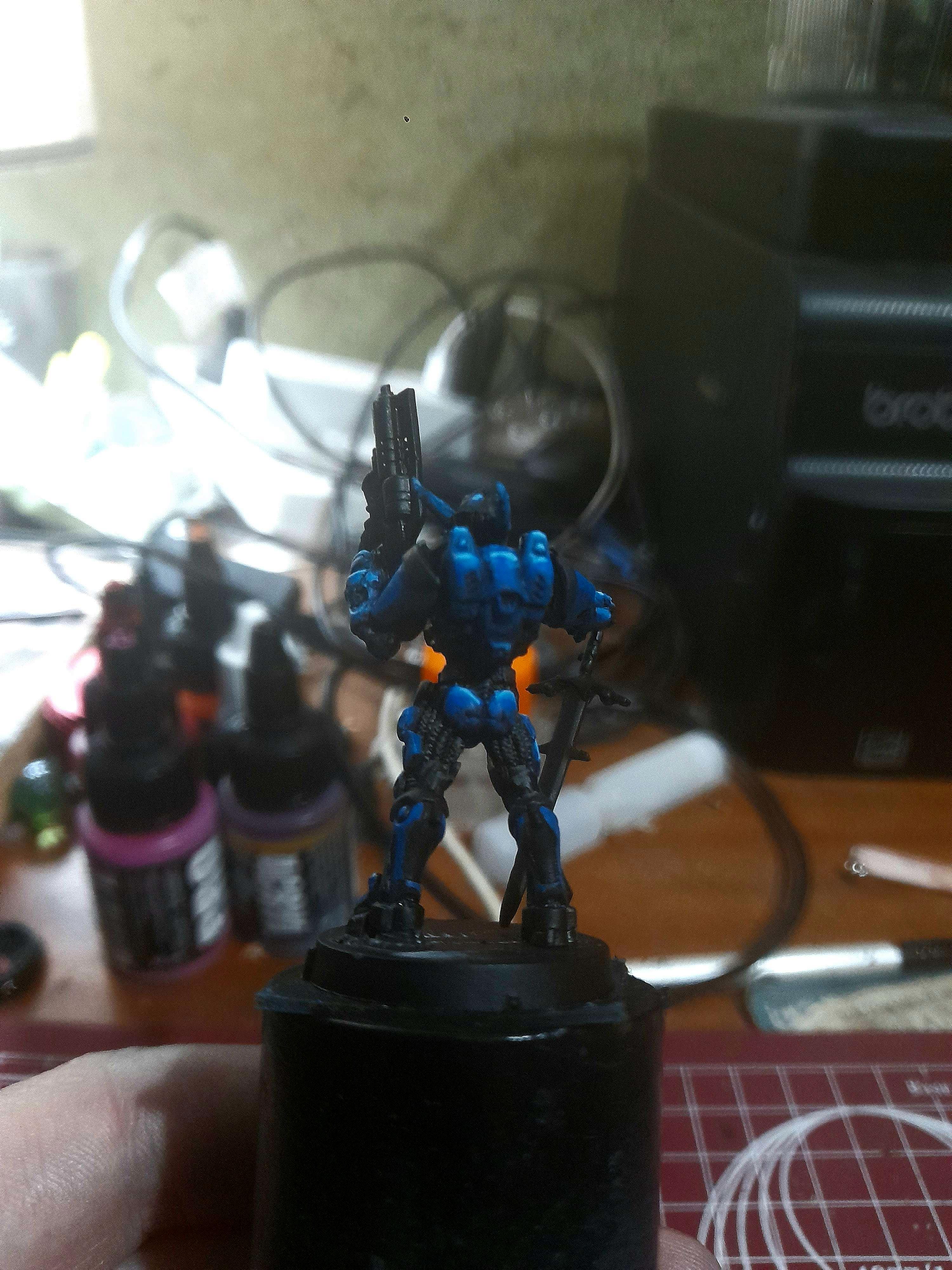 Blue, Infinity, Panoceania, Swiss Guard, Swordsman