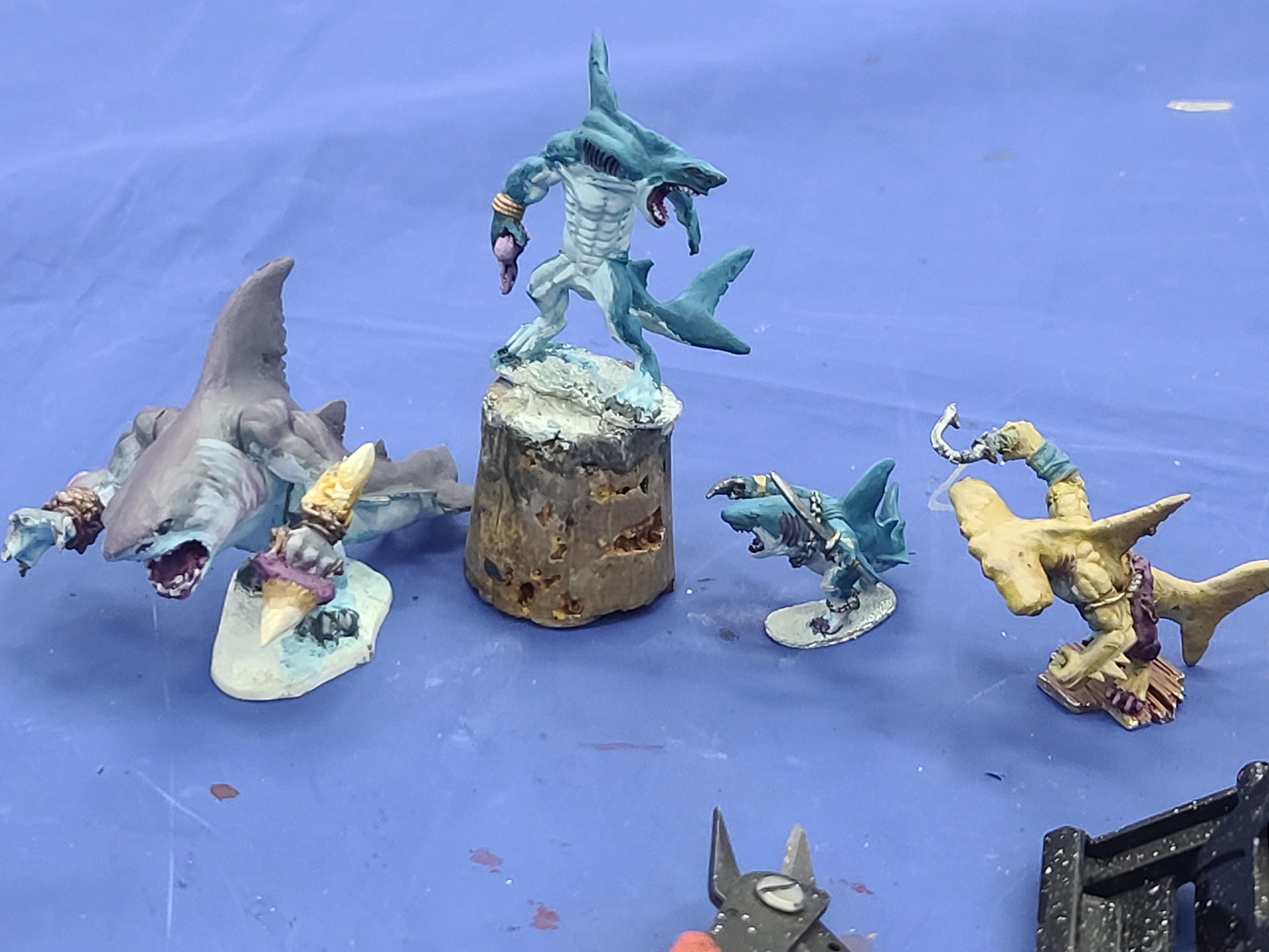 Animal Adventurers, Bones, Dungeons And Dragons, Hammerhead Shark, Metal, Monster, Reaper Miniatures, Shark Man, Wereshark