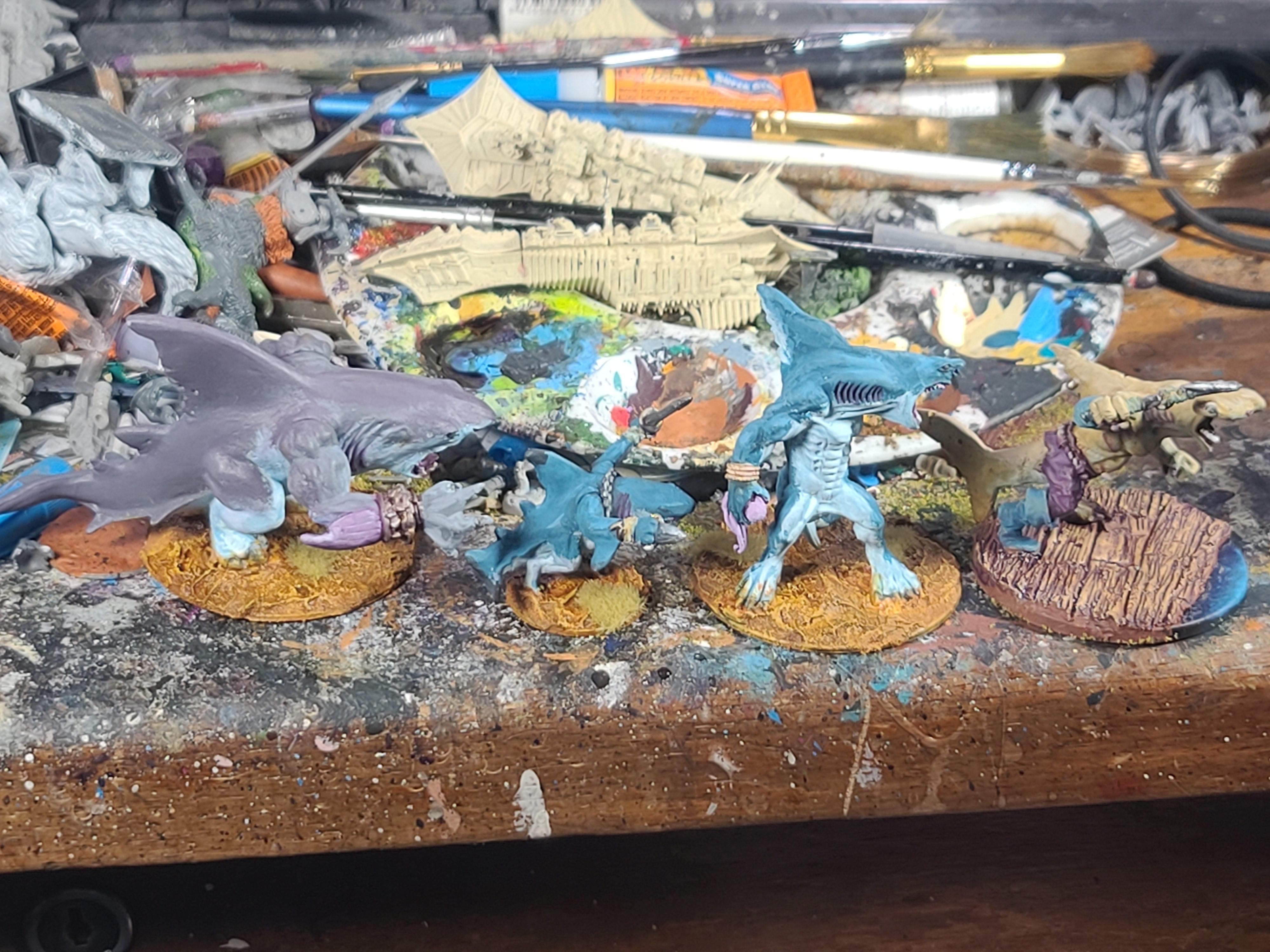 Dungeons And Dragons, Monster, Reaper Miniatures, Shark Men, Sharks, Wereshark