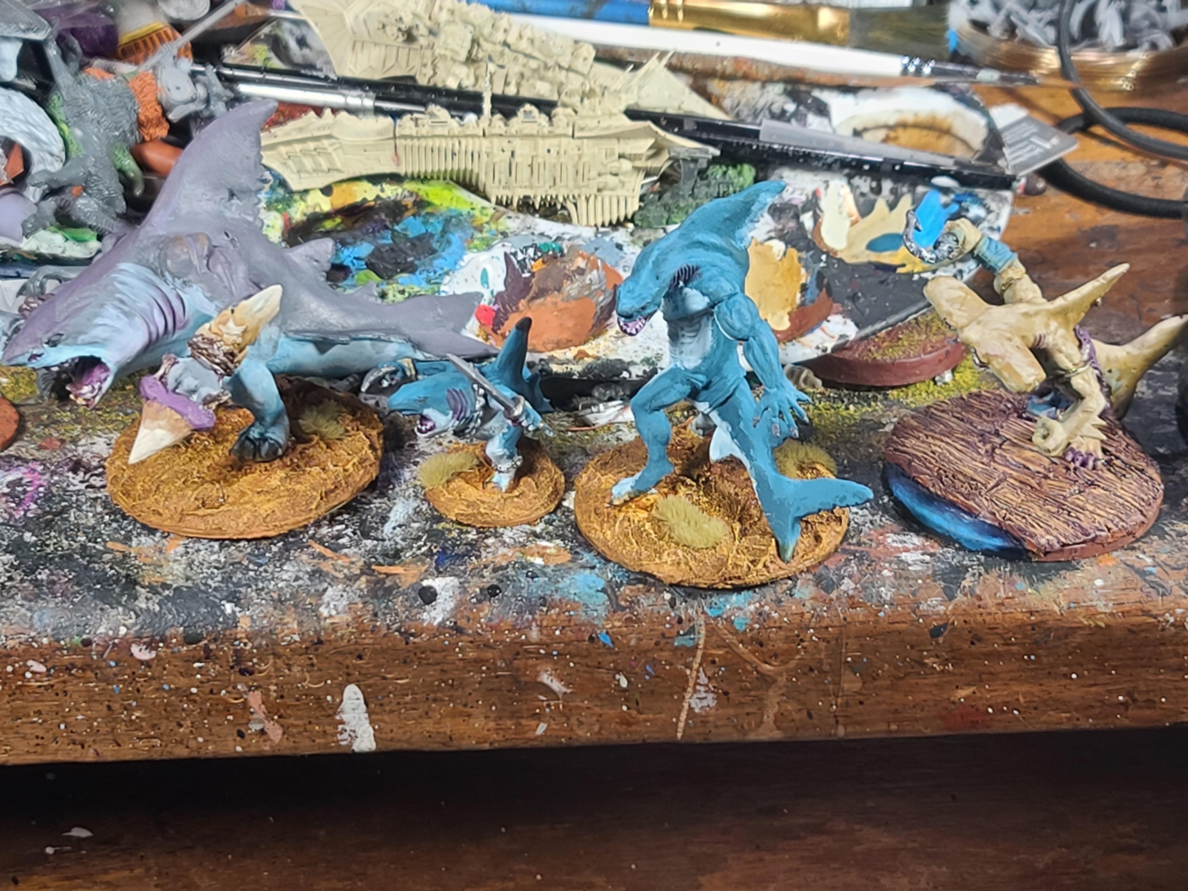 Dungeons And Dragons, Monster, Reaper Miniatures, Shark Men, Sharks, Wereshark