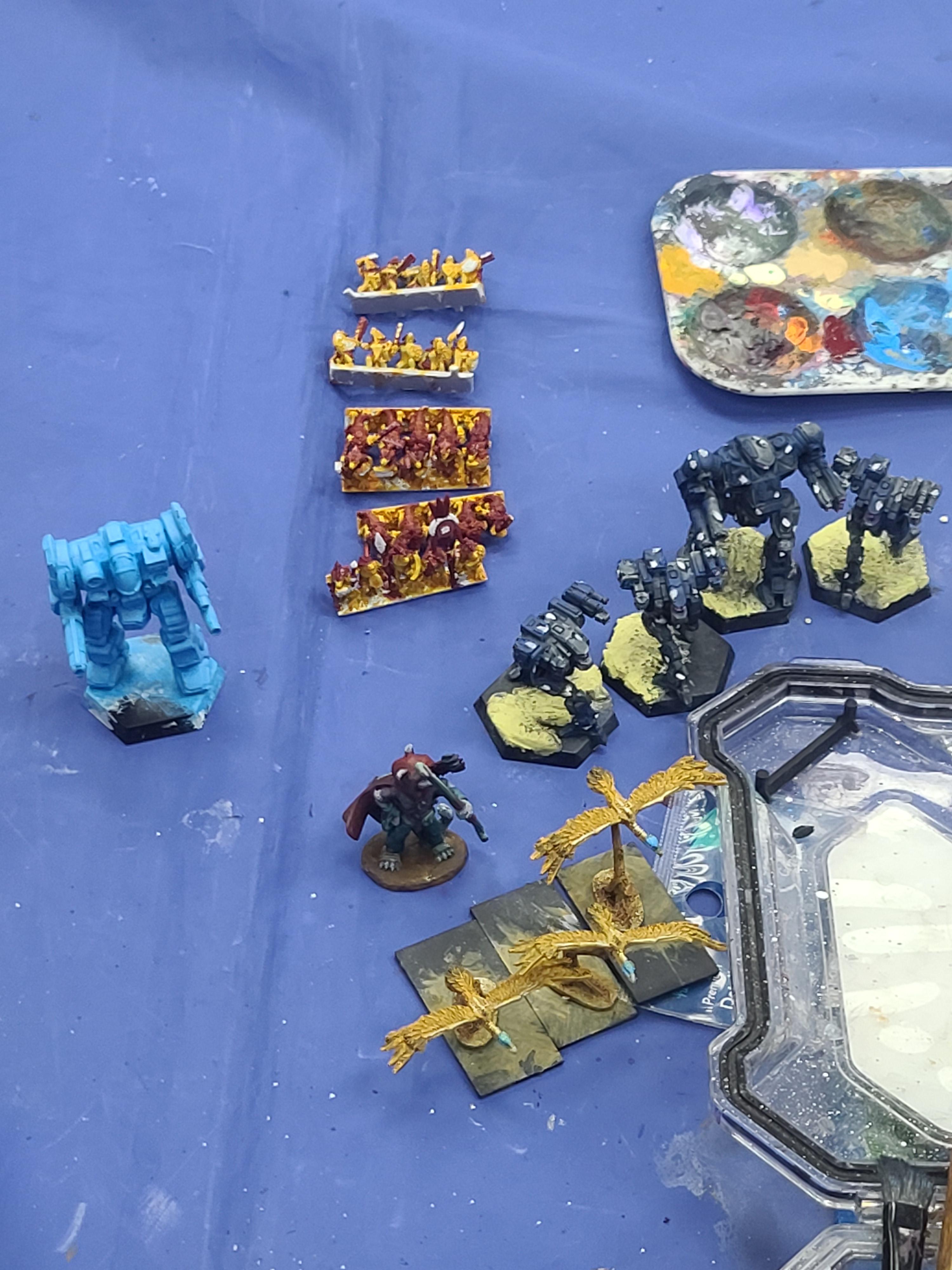Carrion, Cat, Fire Moth, Lizardmen, Mech, Nova Cat, Progress Shot, Rangers, Saurus, Templar, Tomb Kings