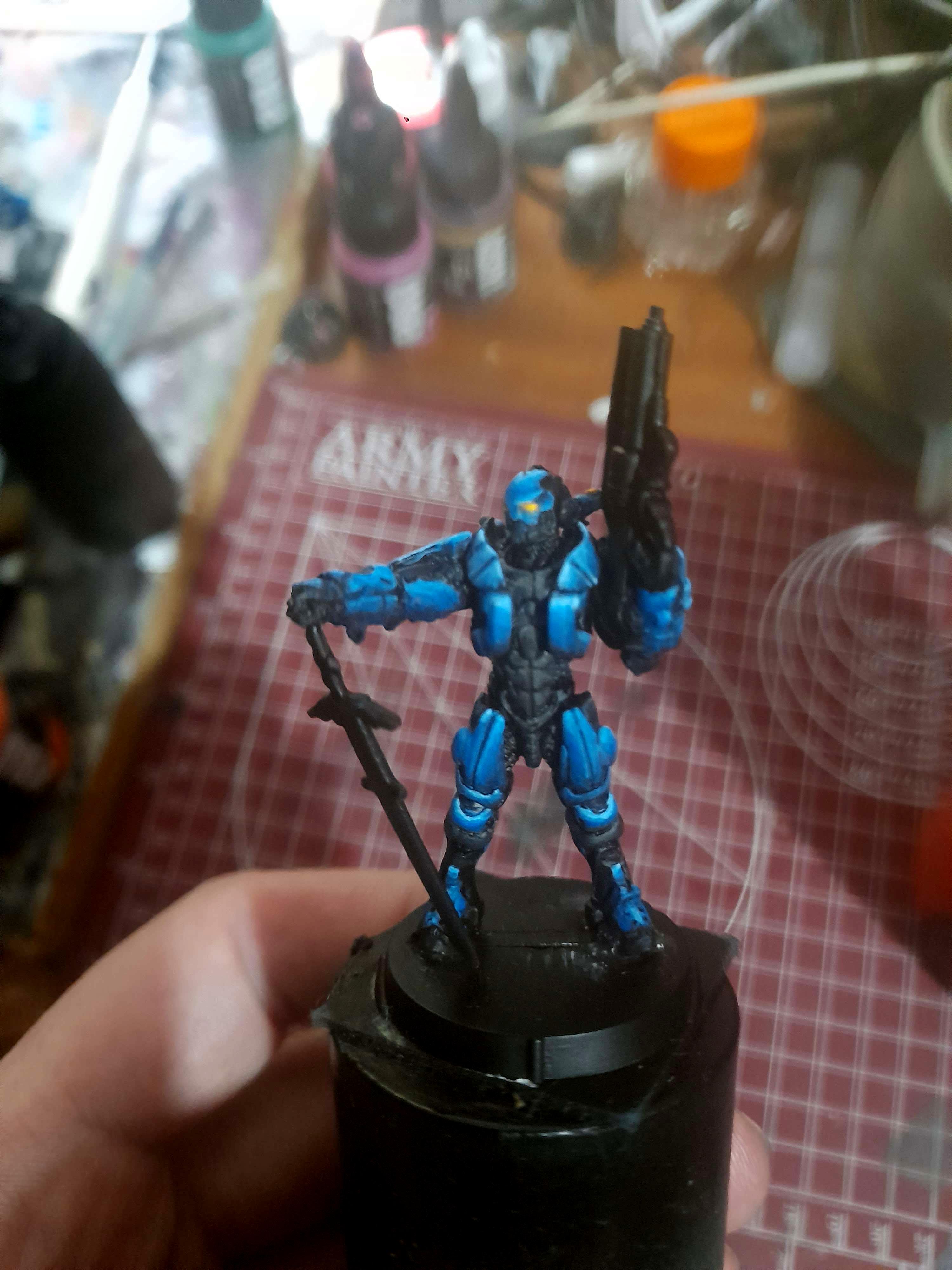Blue, Infinity, Panoceania, Swiss Guard, Swordsman