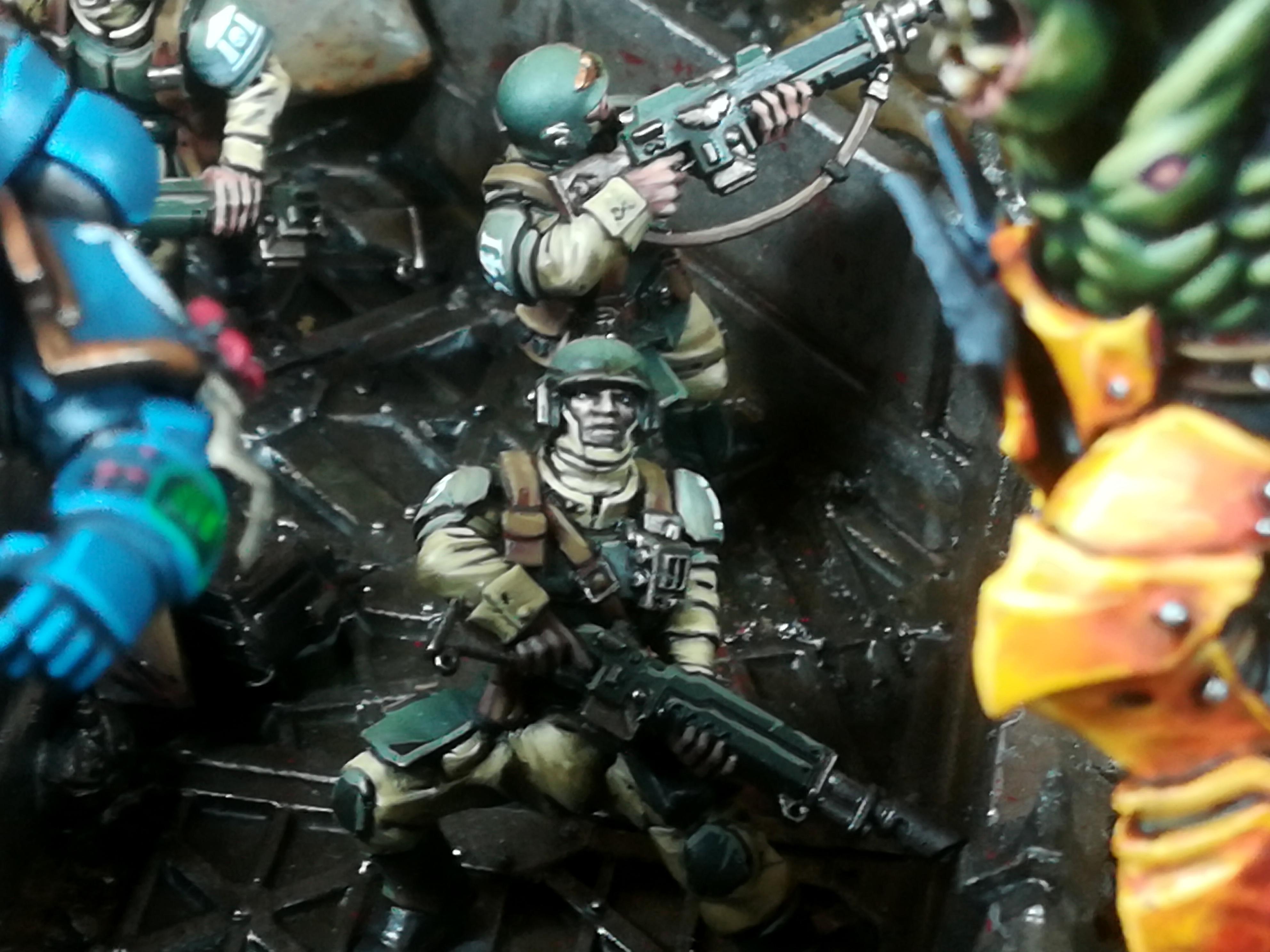 Battle, Diorama, Imperial Guard, Orks, Scene, Ultramarines