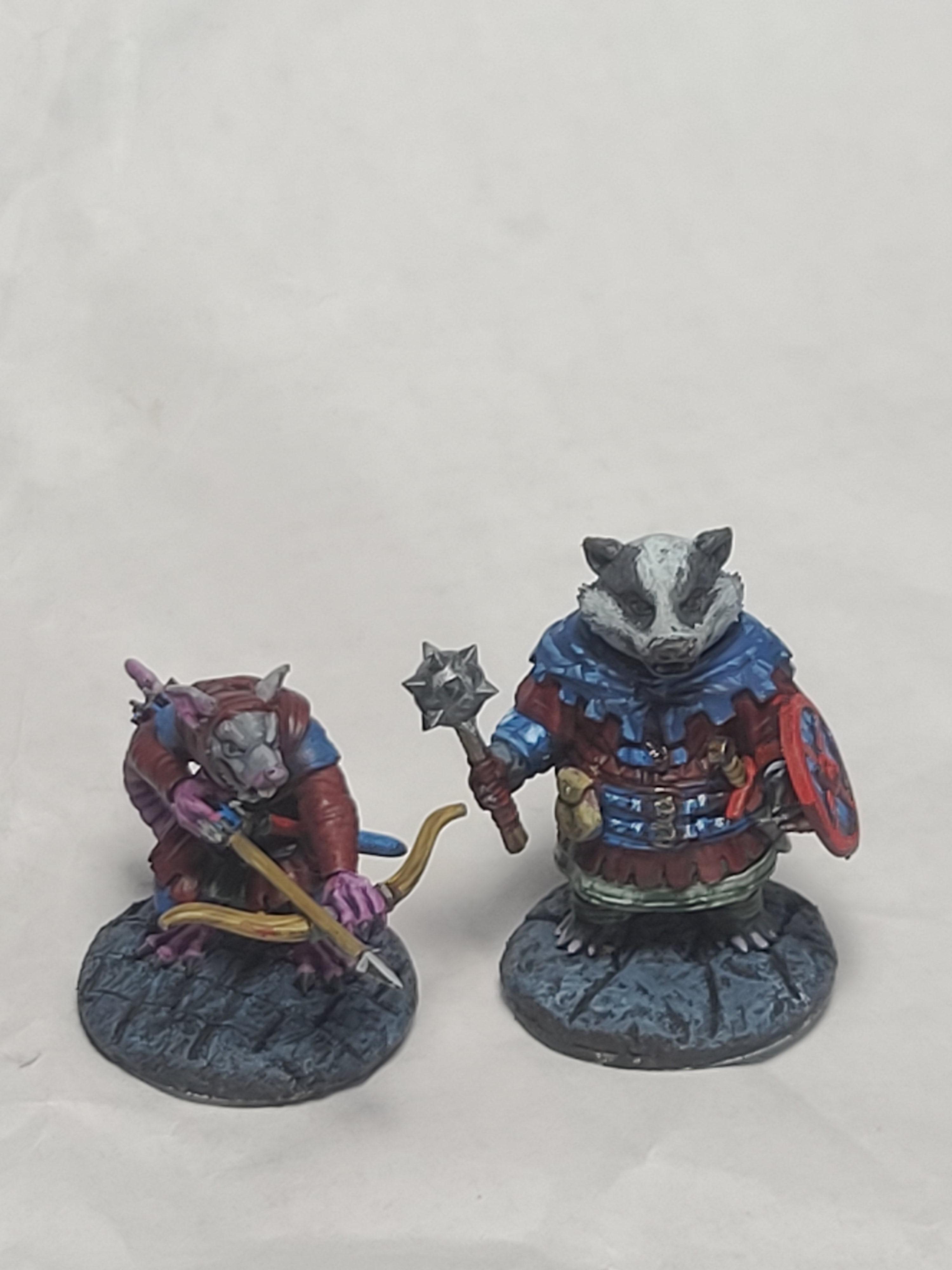 3d Print, Animal Adventurers, Badger, Dungeons And Dragons, Furry, Goonmaster Games, Rat, Unknown Printer