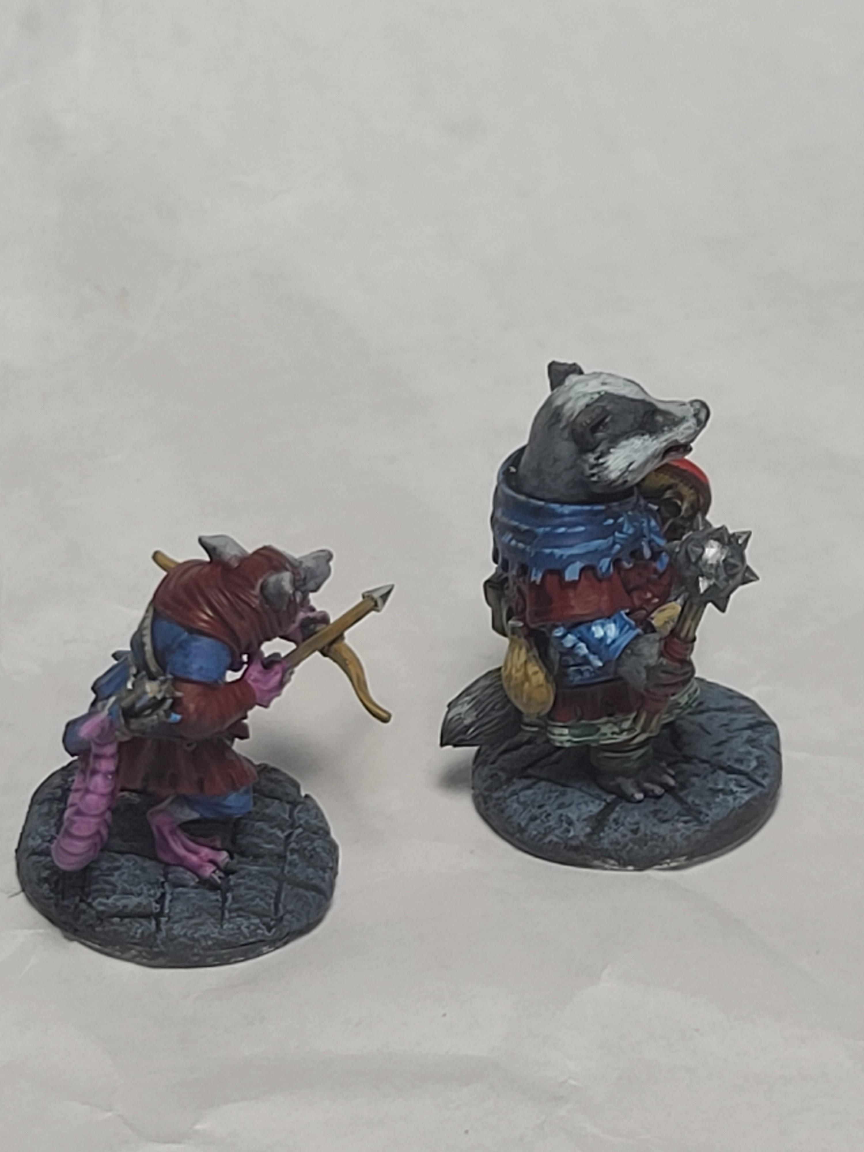 3d Print, Animal Adventurers, Badger, Dungeons And Dragons, Furry, Goonmaster Games, Rat, Unknown Printer