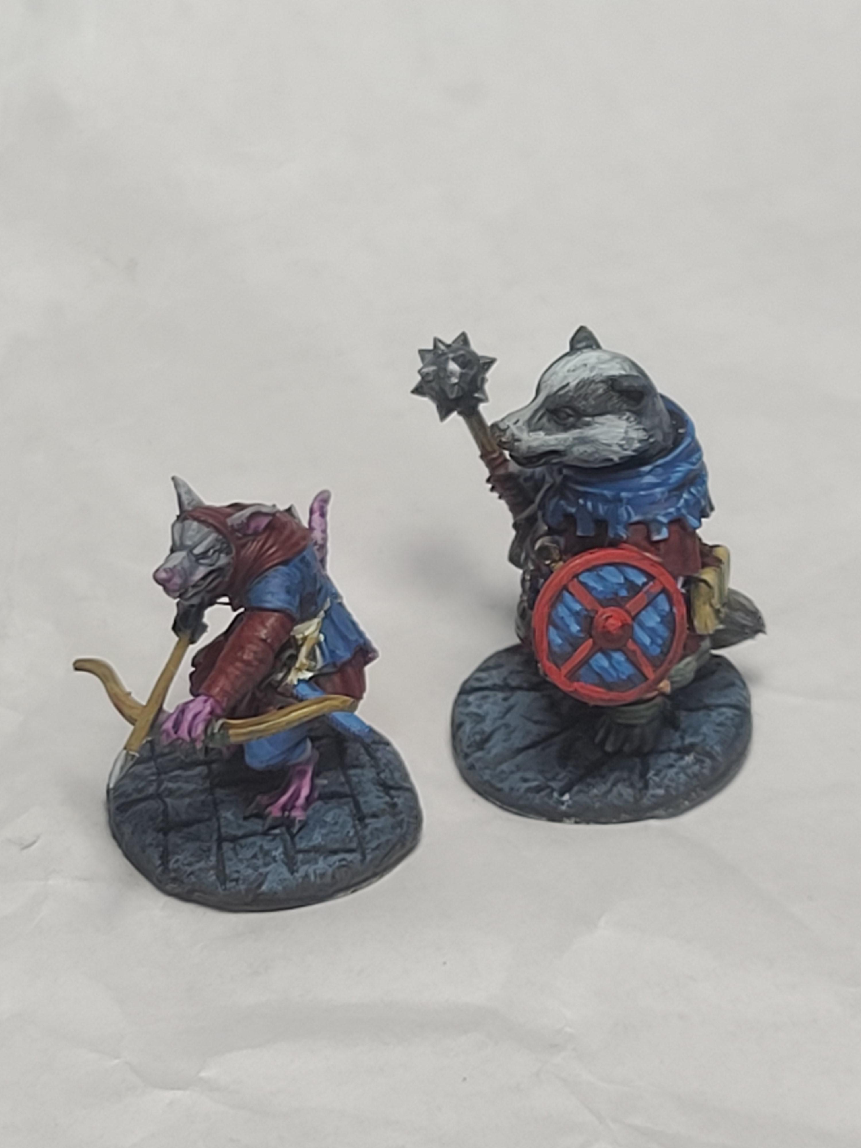 3d Print, Animal Adventurers, Badger, Dungeons And Dragons, Furry, Goonmaster Games, Rat, Unknown Printer