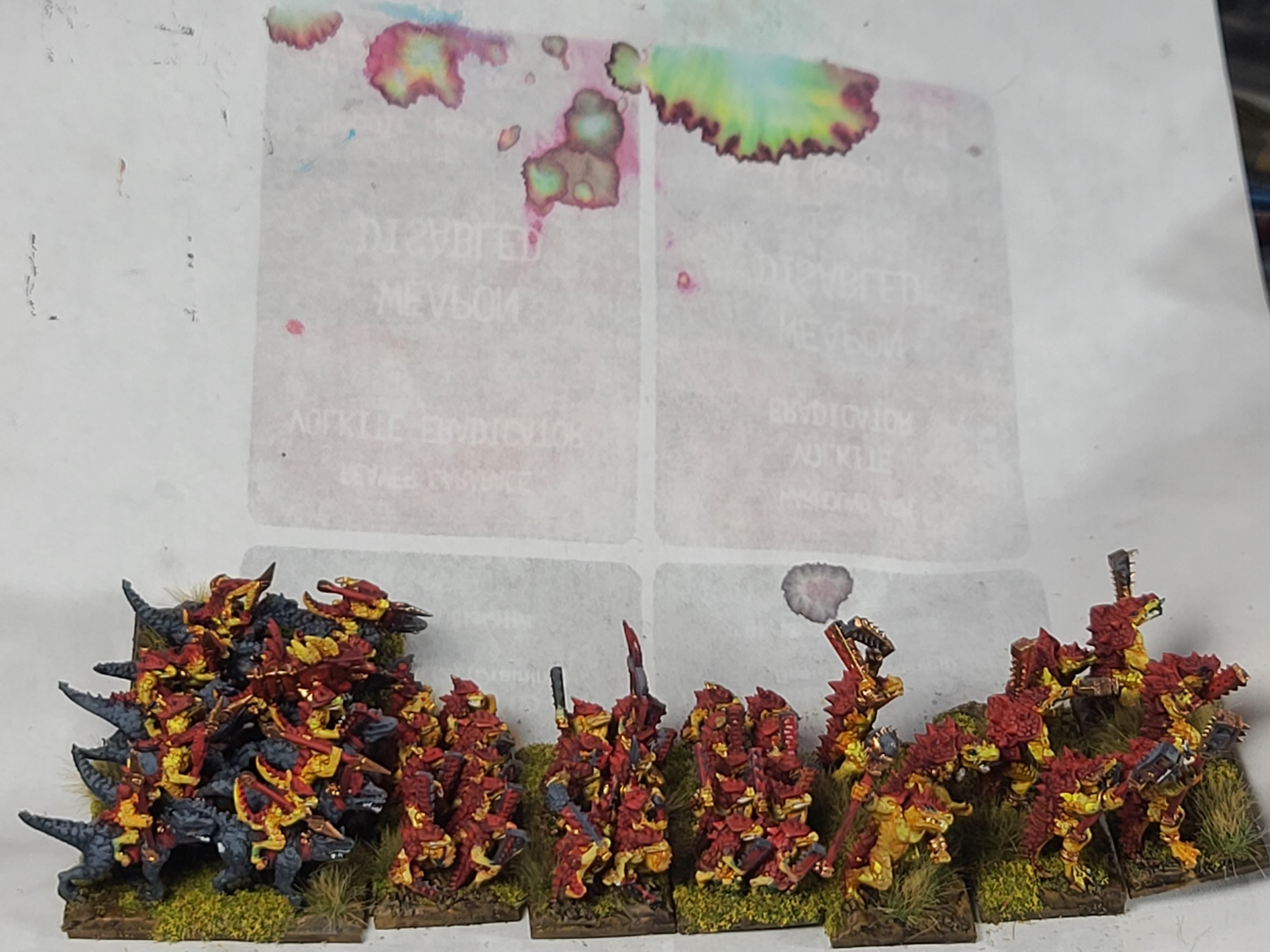 10mm, Cold Ones, Excellent Miniatures, Forest Dragon Designs, Kroxigors, Lizardmen, Marvelous Minipaints, Saurus, Warmaster