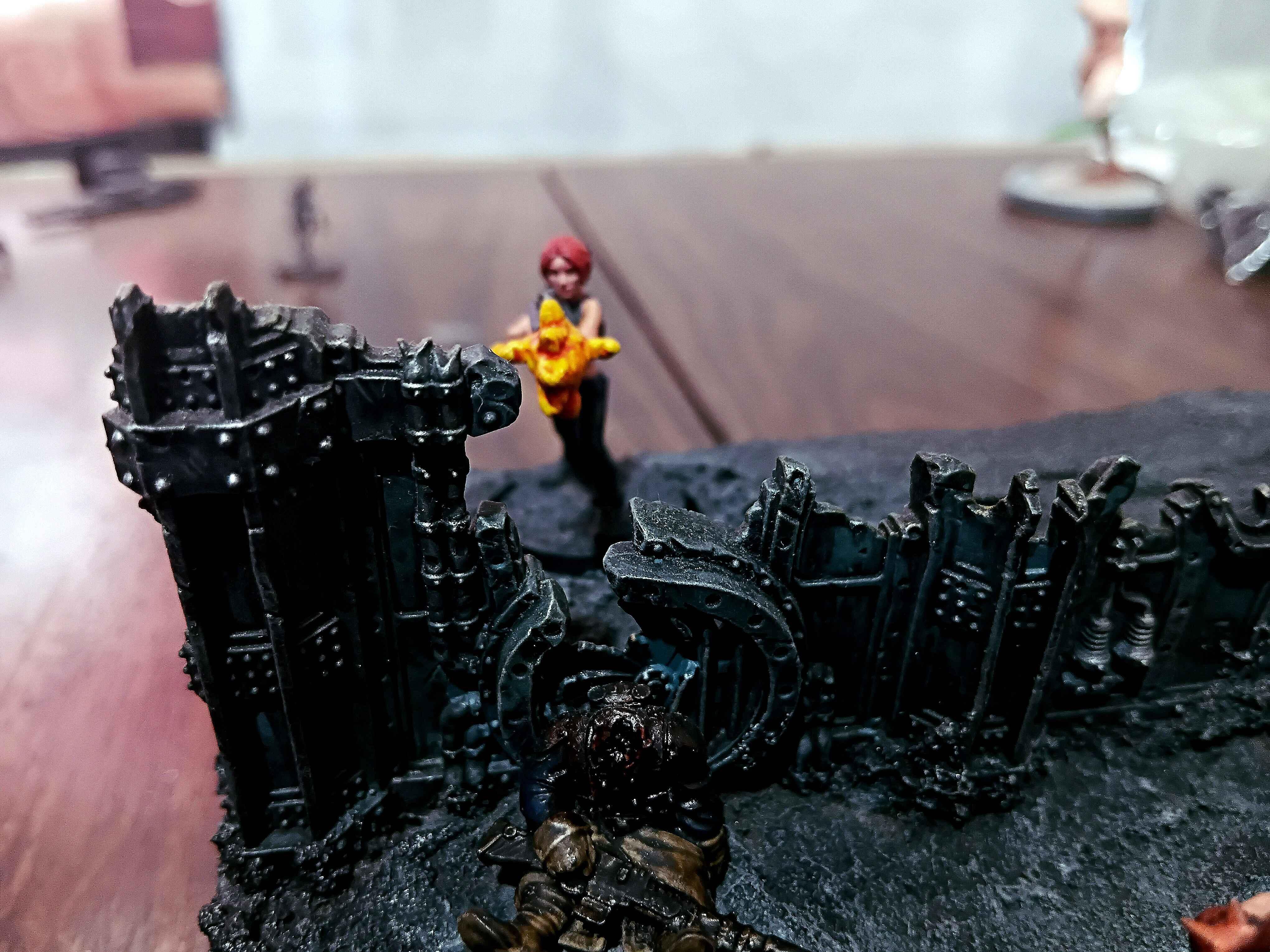 Action, Adelana Helgen, Attack, Attelus Kaltos, Battlezone, Chaos, Cultists, Dark Heresy, Death Korps of Krieg, Diorama, Grimdark, Inquisition, Ordo Hereticus, Secret War, Skirmish, War, Warhammer 40,000, Warzone