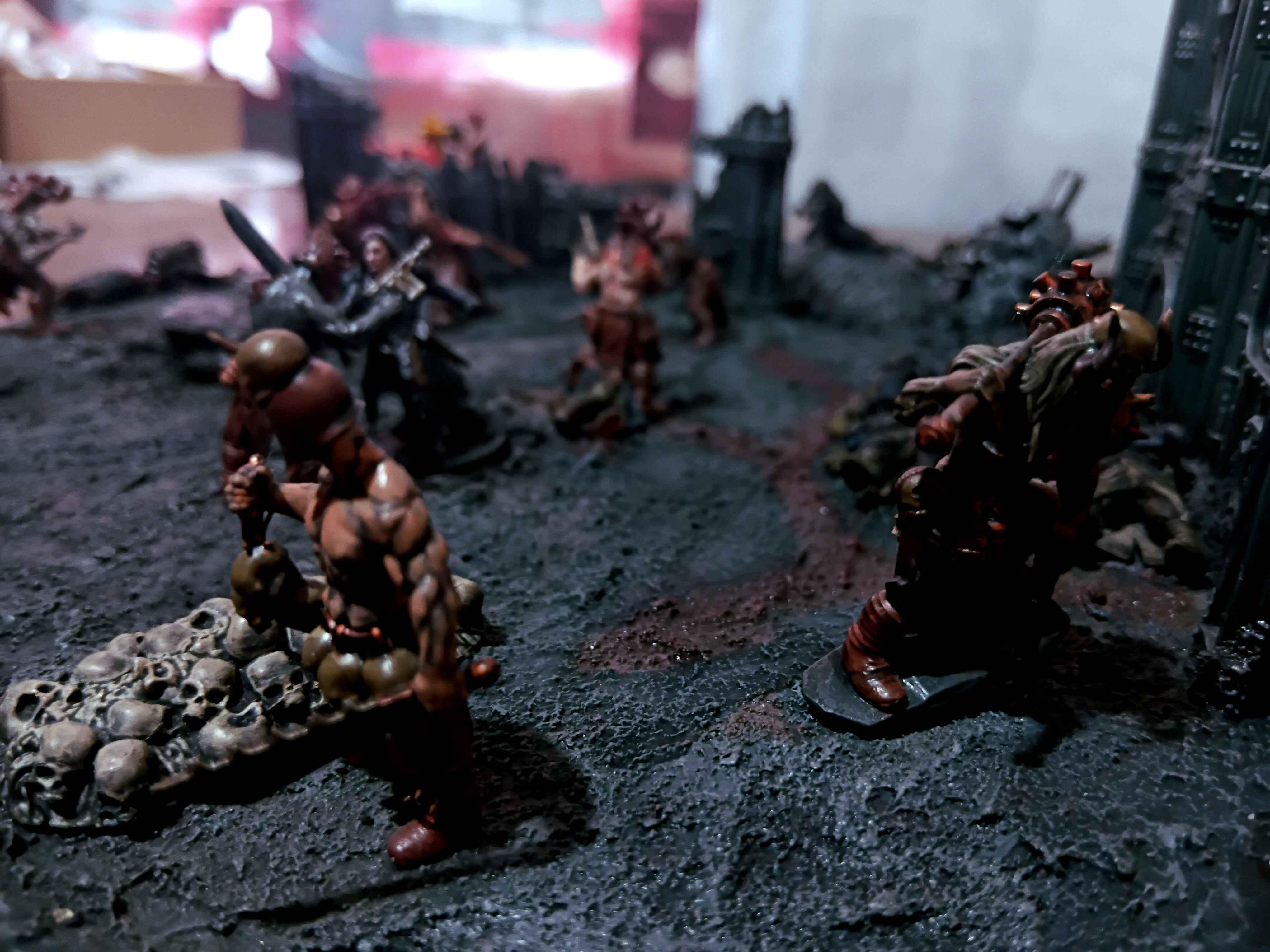 Action, Adelana Helgen, Attack, Attelus Kaltos, Battlezone, Chaos, Cultists, Dark Heresy, Death Korps of Krieg, Diorama, Grimdark, Inquisition, Ordo Hereticus, Secret War, Skirmish, War, Warhammer 40,000, Warzone