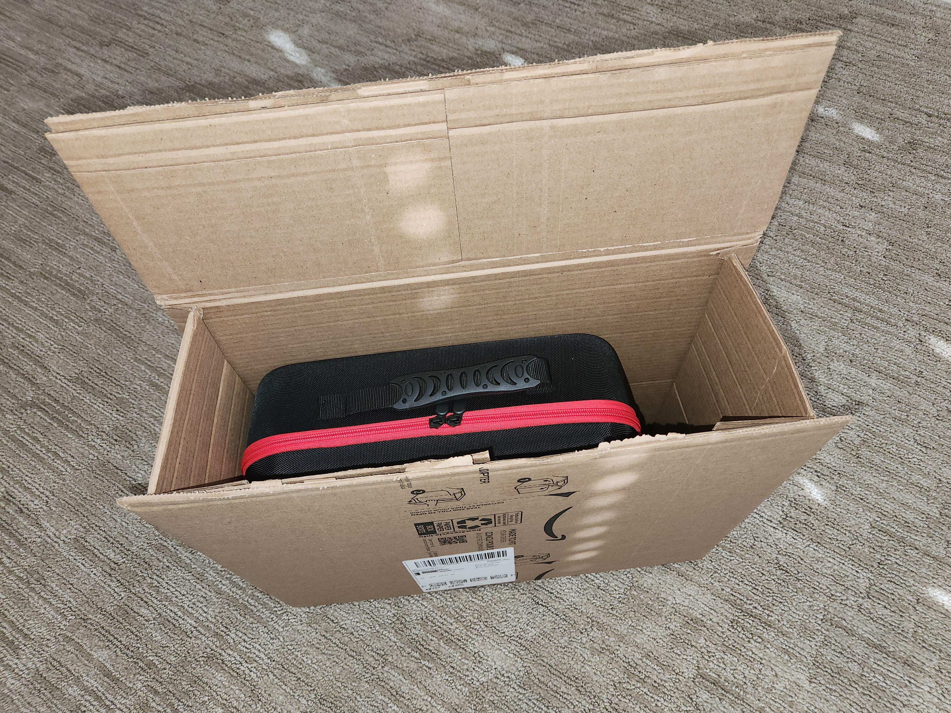 1. Storage Case in Amazon shipping box