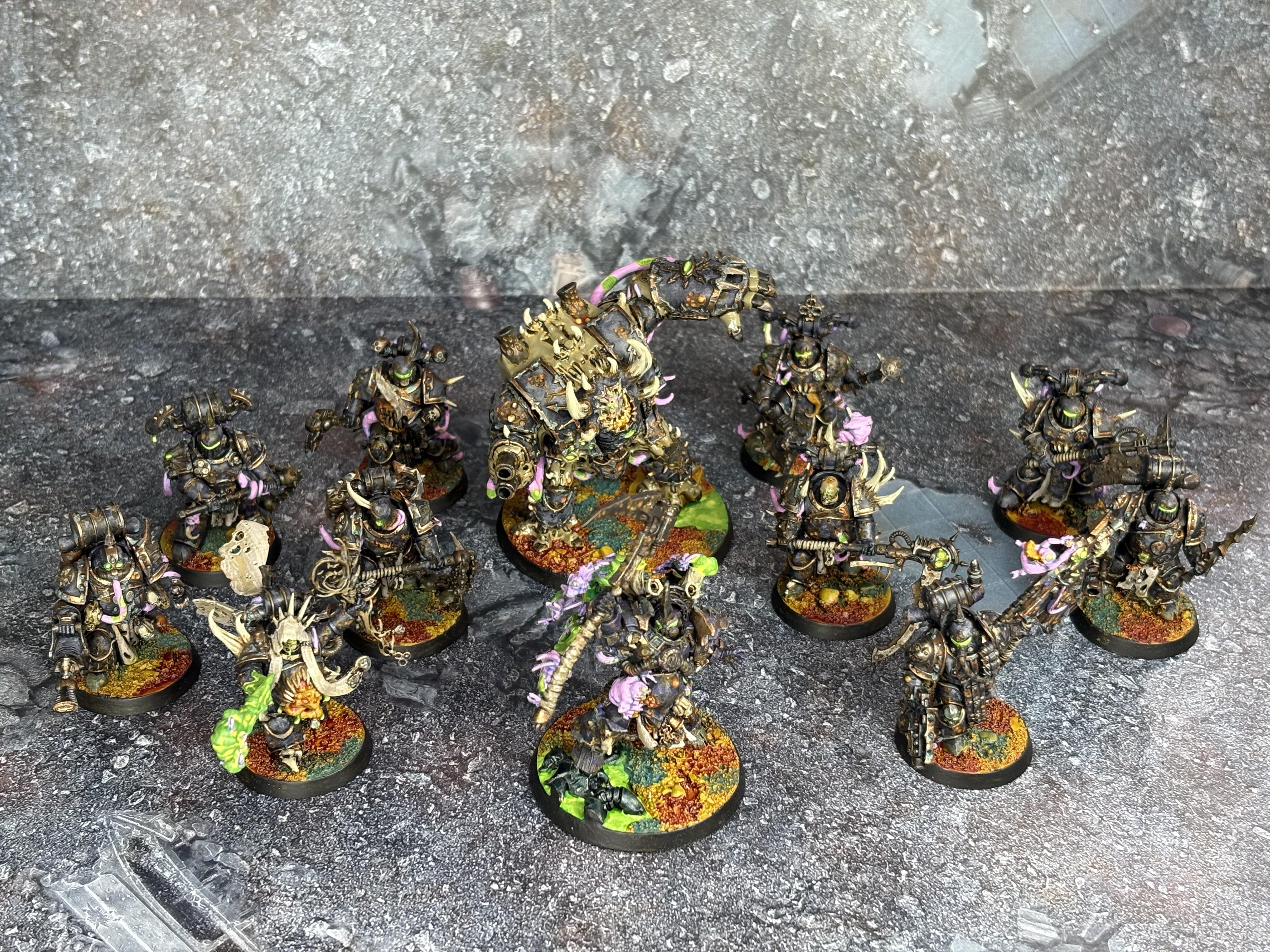 Chaos Space Marines, Death Guard, Hellbrute, Herald Of Nurgle, Icon Bearer, Malignant Plaguecaster, Plague Marines, Space Marines, Typhus, Warhammer 40,000