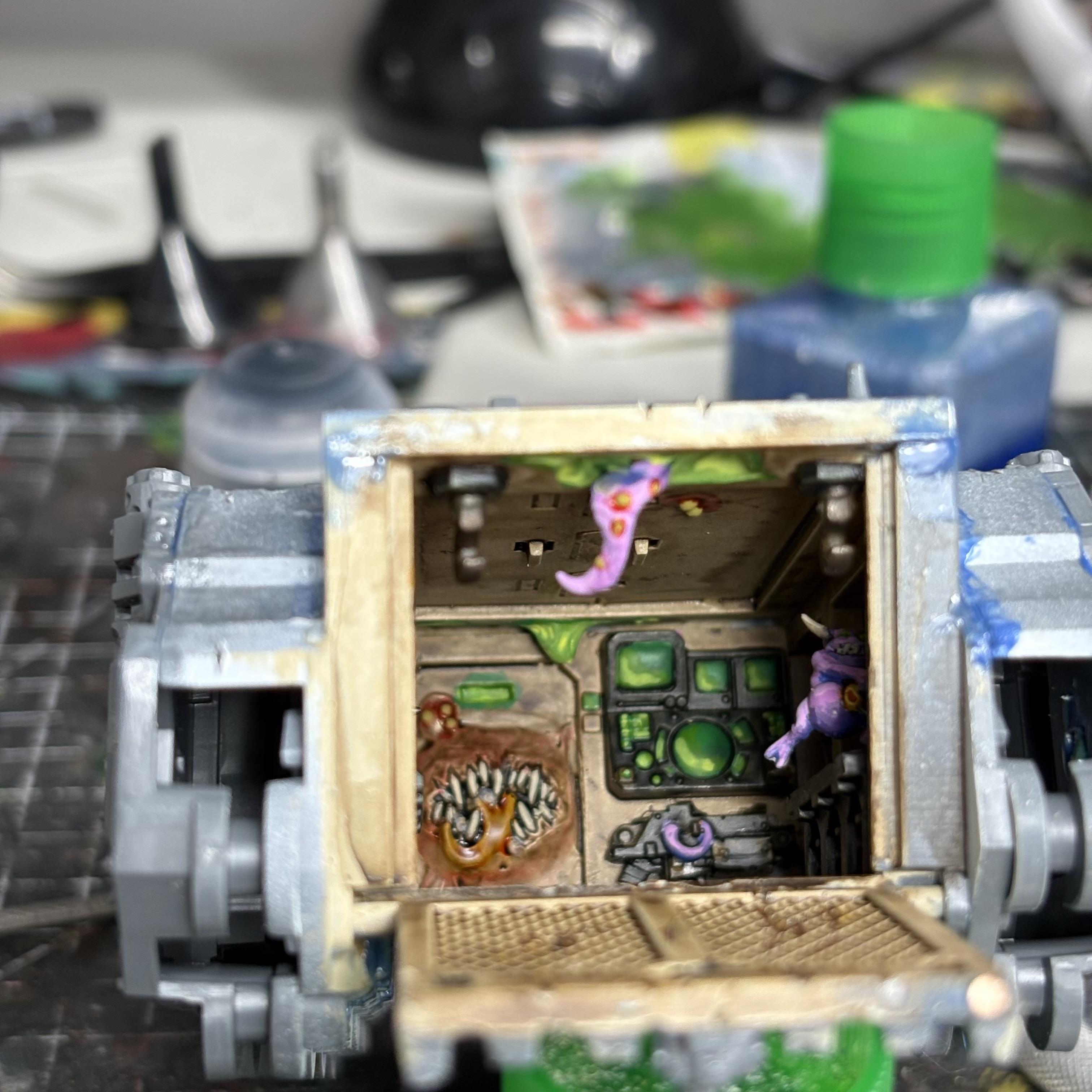Chaos Space Marines, Death Guard, Forge World, Interior, Nurgling, Plague Marines, Rhino, Space Marines, Warhammer 40,000