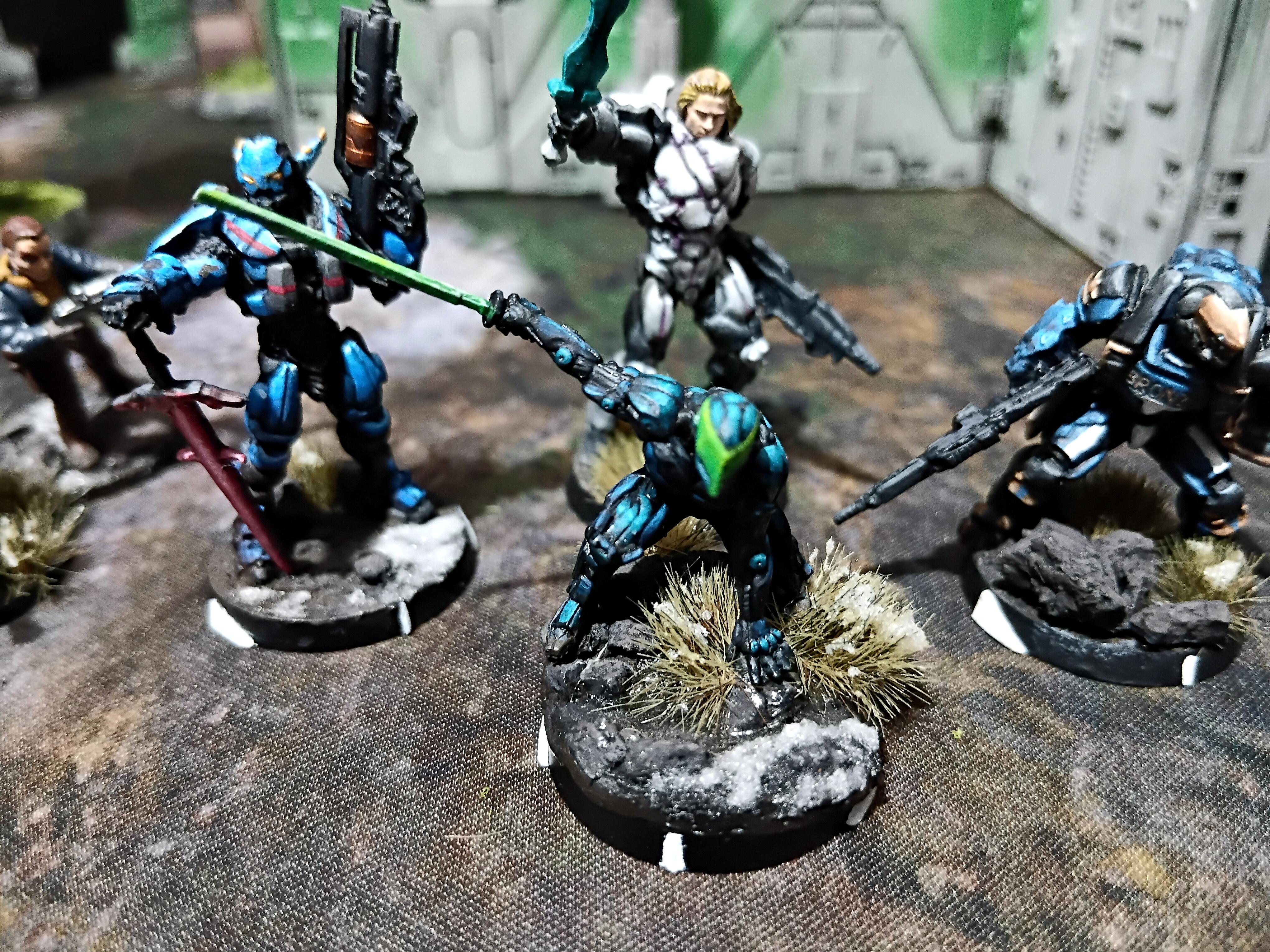 Assassin, Azakir Halgriv, Battle Report, Corvus Belli, Deadzone, Firefight, Five Of Seven Samurai, Fun, Game, Grimdark Future, Infinity, Mantic, Militia, Mini, Sci Fi, Science Fiction, Skirmish, Terrain, Trees, Unit 17