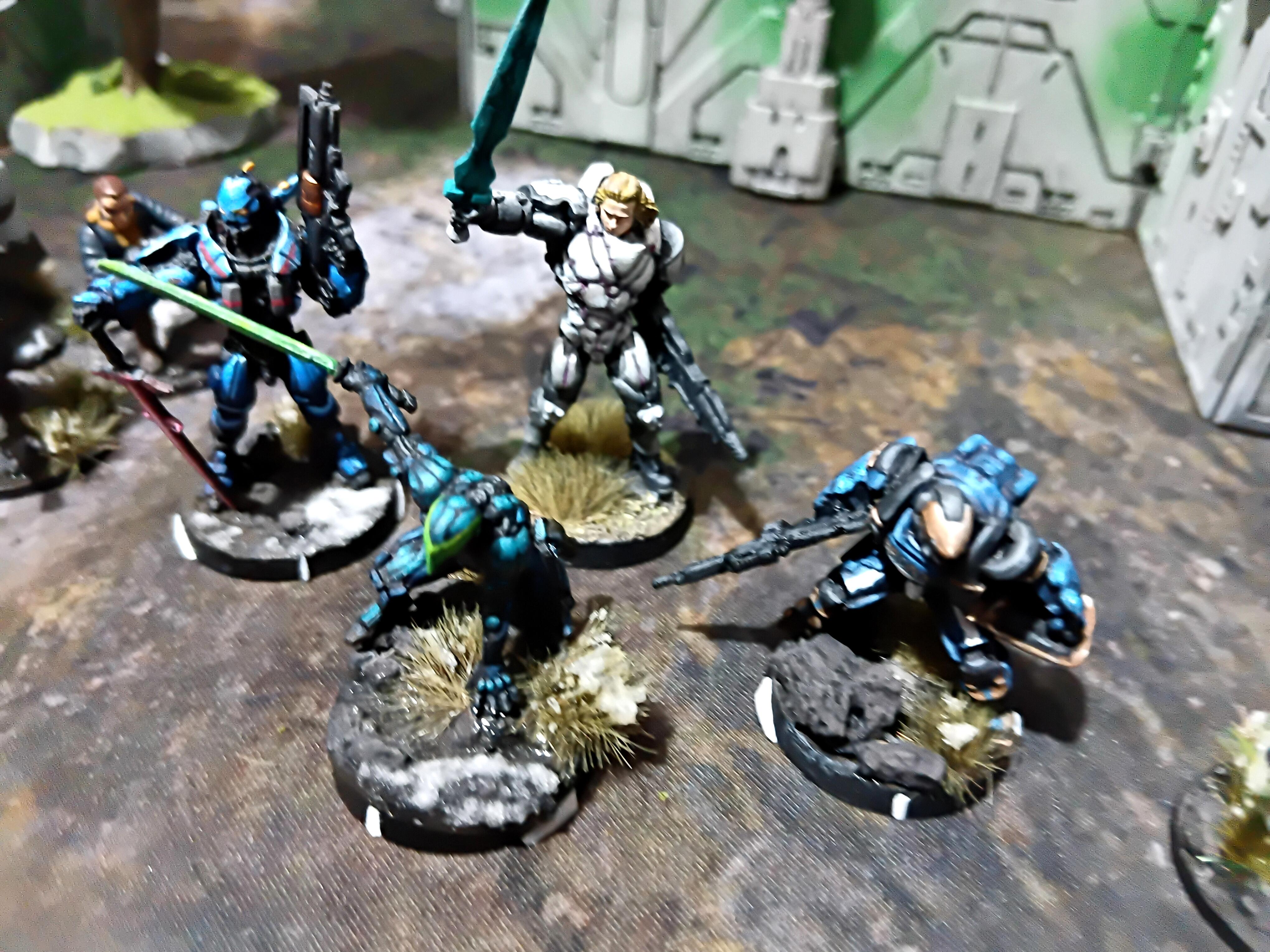 Assassin, Azakir Halgriv, Battle Report, Corvus Belli, Deadzone, Firefight, Five Of Seven Samurai, Fun, Game, Grimdark Future, Infinity, Mantic, Militia, Mini, Sci Fi, Science Fiction, Skirmish, Terrain, Trees, Unit 17