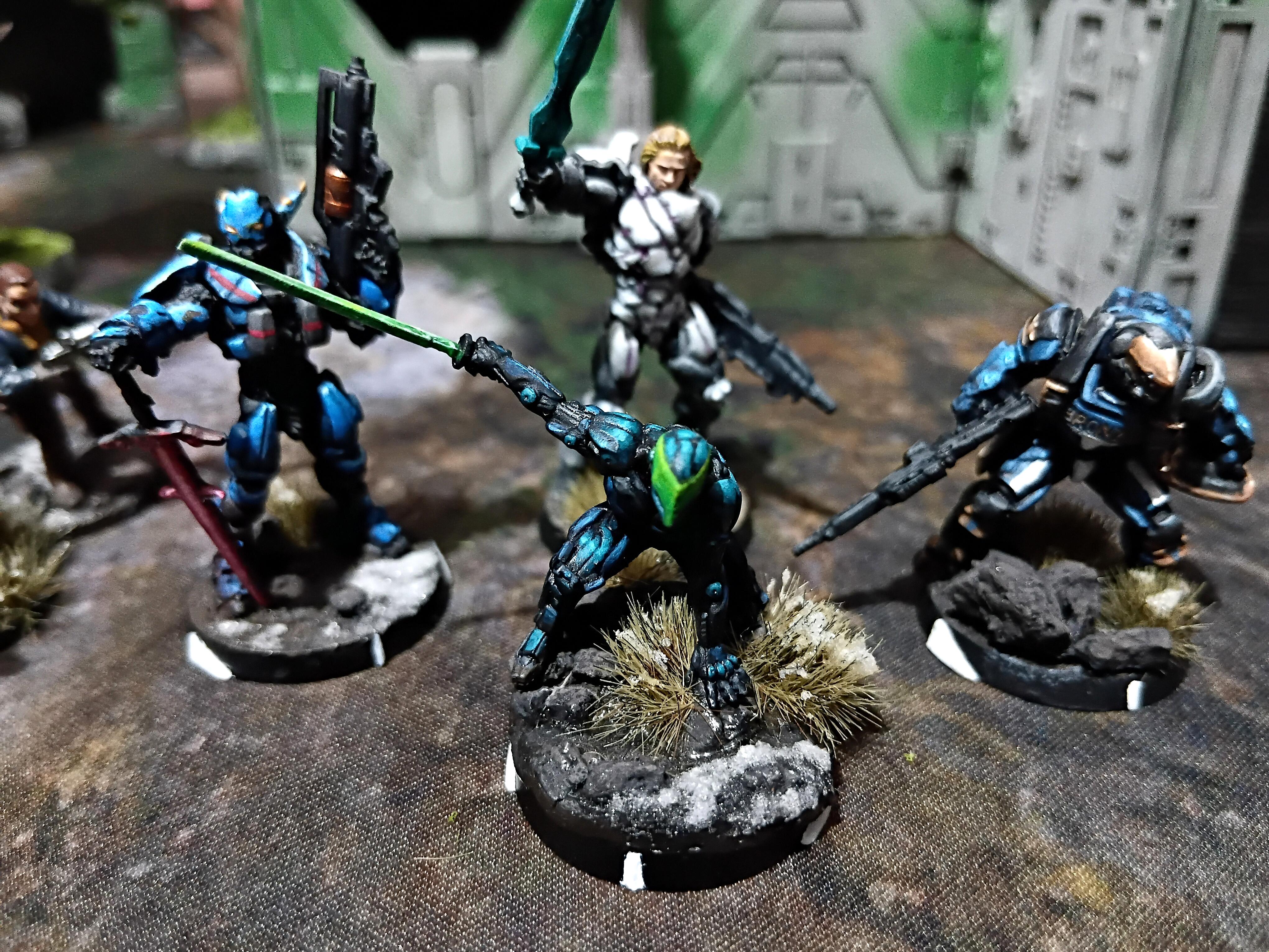 Assassin, Azakir Halgriv, Battle Report, Corvus Belli, Deadzone, Firefight, Five Of Seven Samurai, Fun, Game, Grimdark Future, Infinity, Mantic, Militia, Mini, Sci Fi, Science Fiction, Skirmish, Terrain, Trees, Unit 17