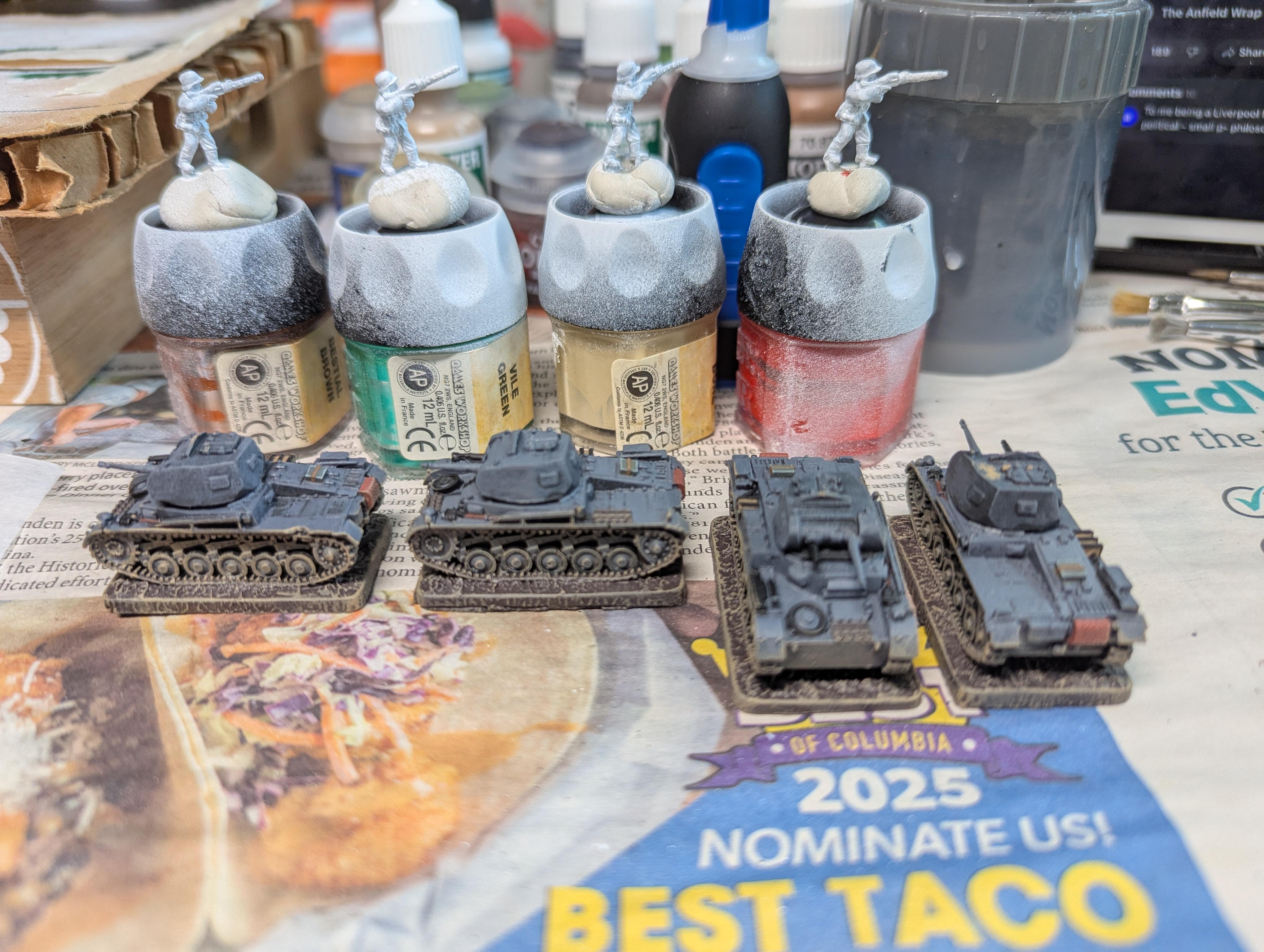 2025, Painted, 15mm WW2 German Panzer II tanks
