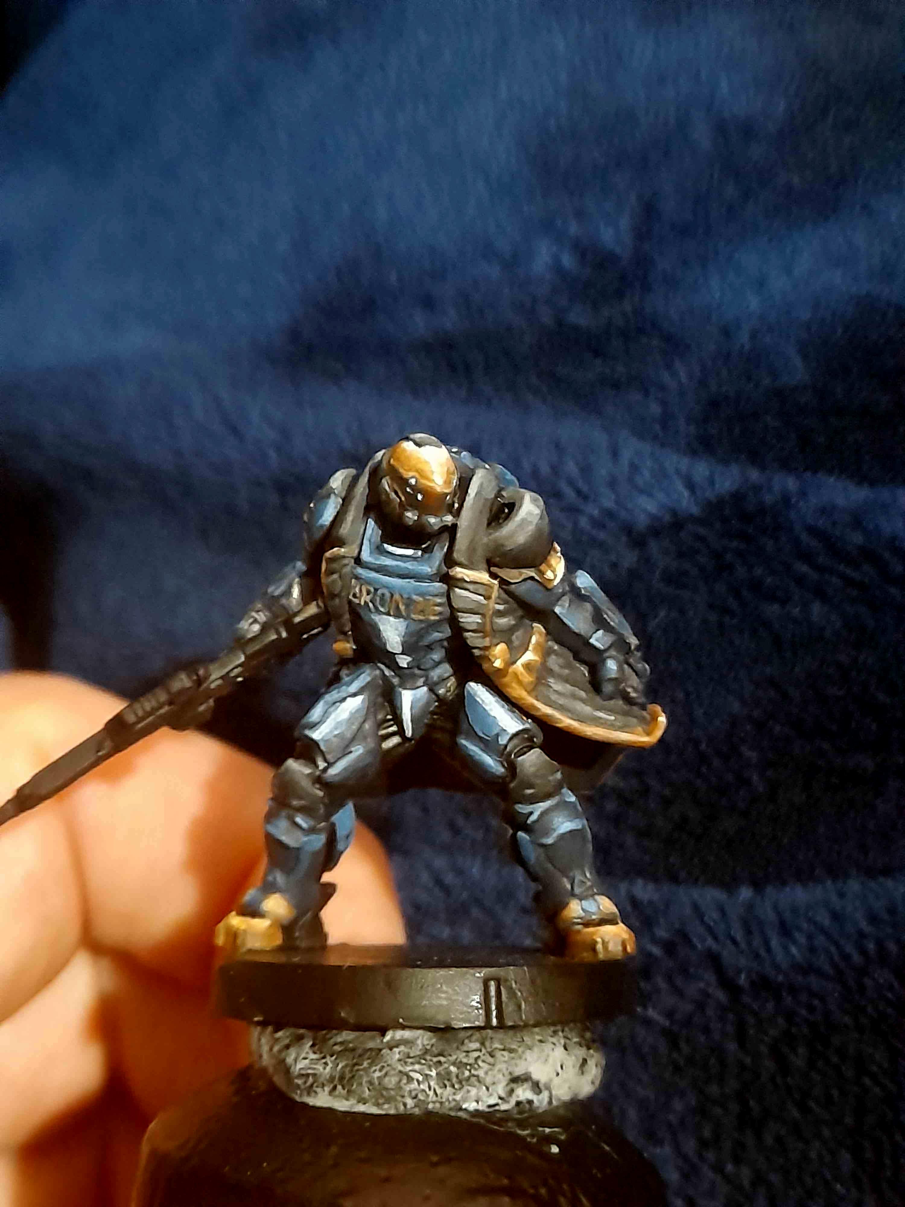 Bronze, Heavy Infantry, Infinity, Mini, Miniature, Non-Metallic Metal, O-12, Work In Progress