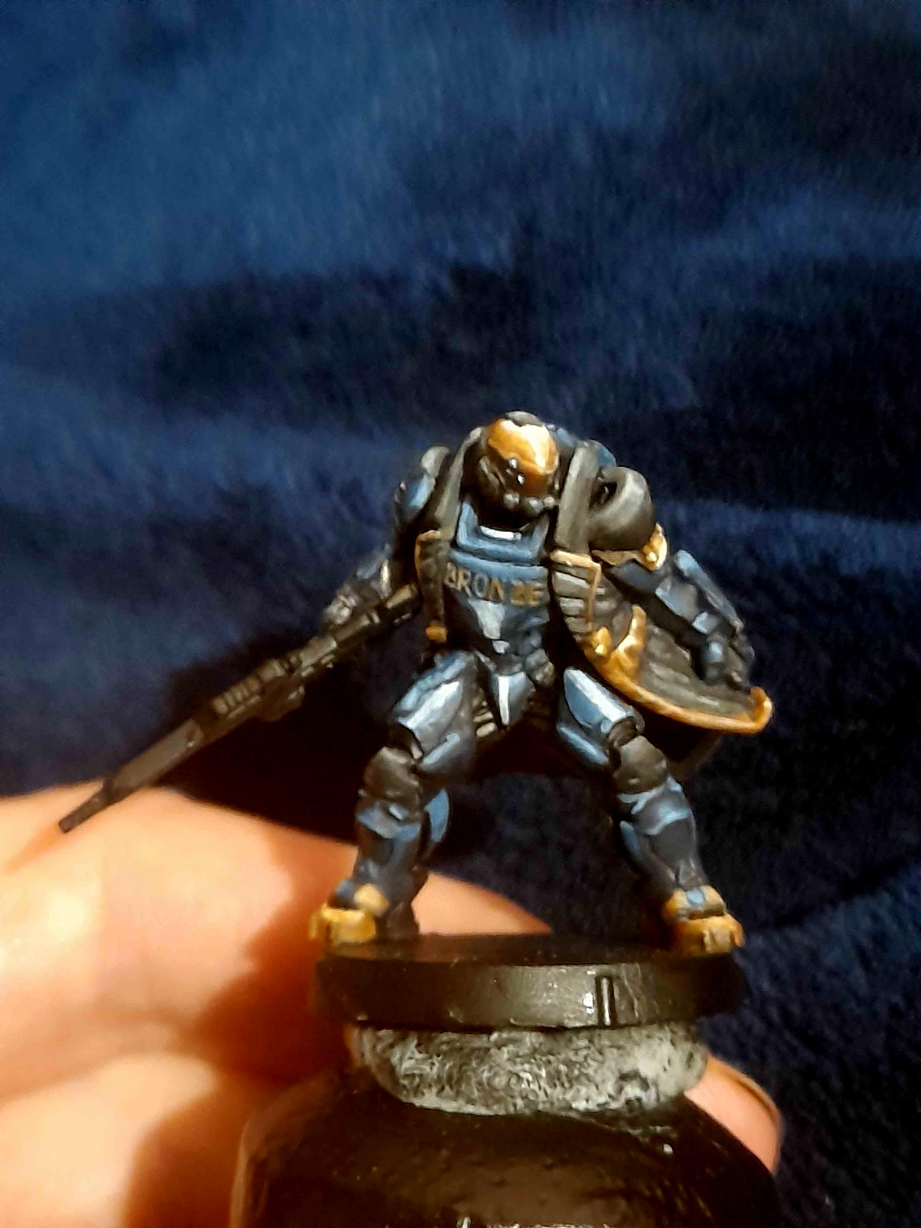 Bronze, Heavy Infantry, Infinity, Mini, Miniature, Non-Metallic Metal, O-12, Work In Progress