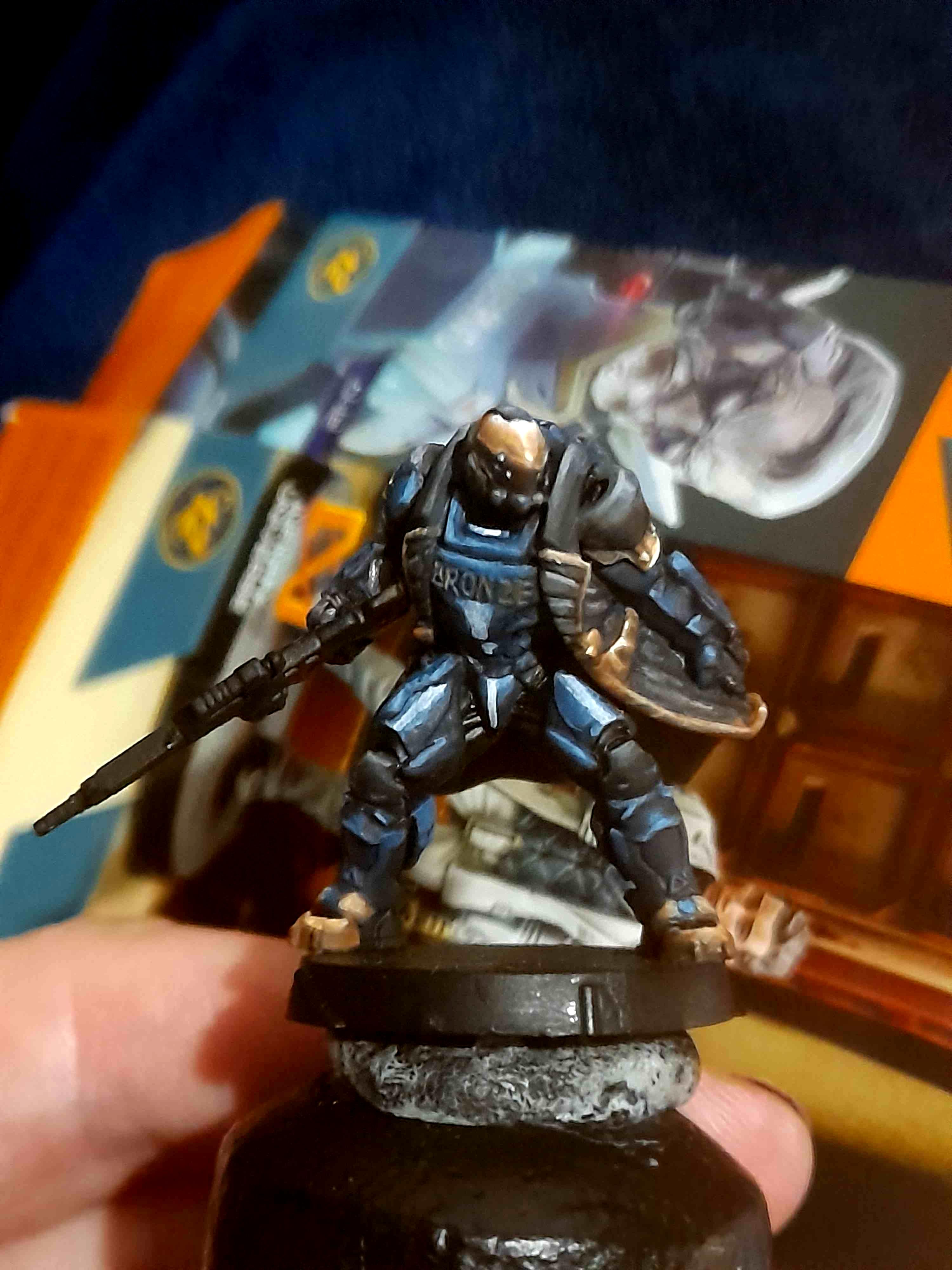 Bronze, Heavy Infantry, Infinity, Mini, Miniature, Non-Metallic Metal, O-12, Work In Progress