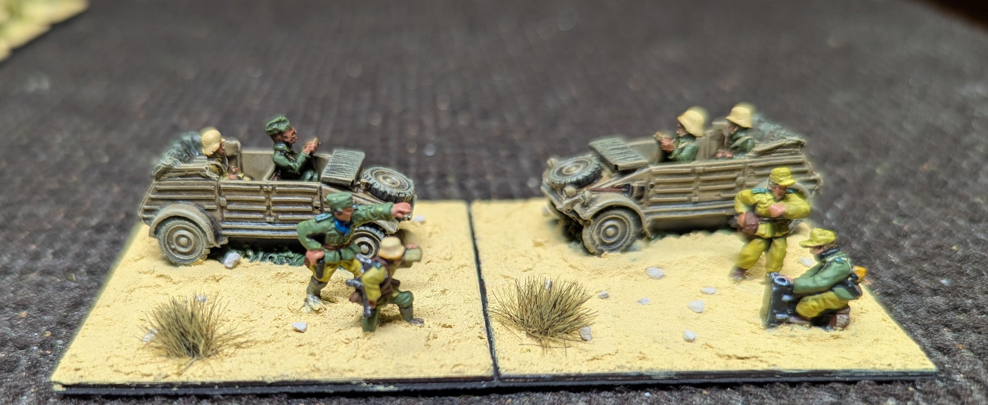 15mm, 2025, Afrika Korps, Forged In Battle, Germans, Headquarters, Kubelwagen, Painted, Peter Pig, World War 2