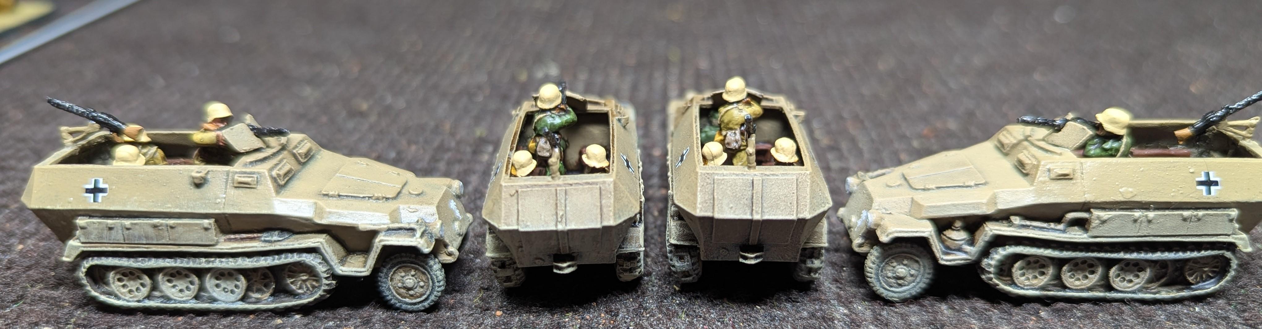 15mm, 2025, Afrika Korps, Battlefront, Germans, Halftrack, Hanomag, Painted, Sdkfz. 251/1, World War 2