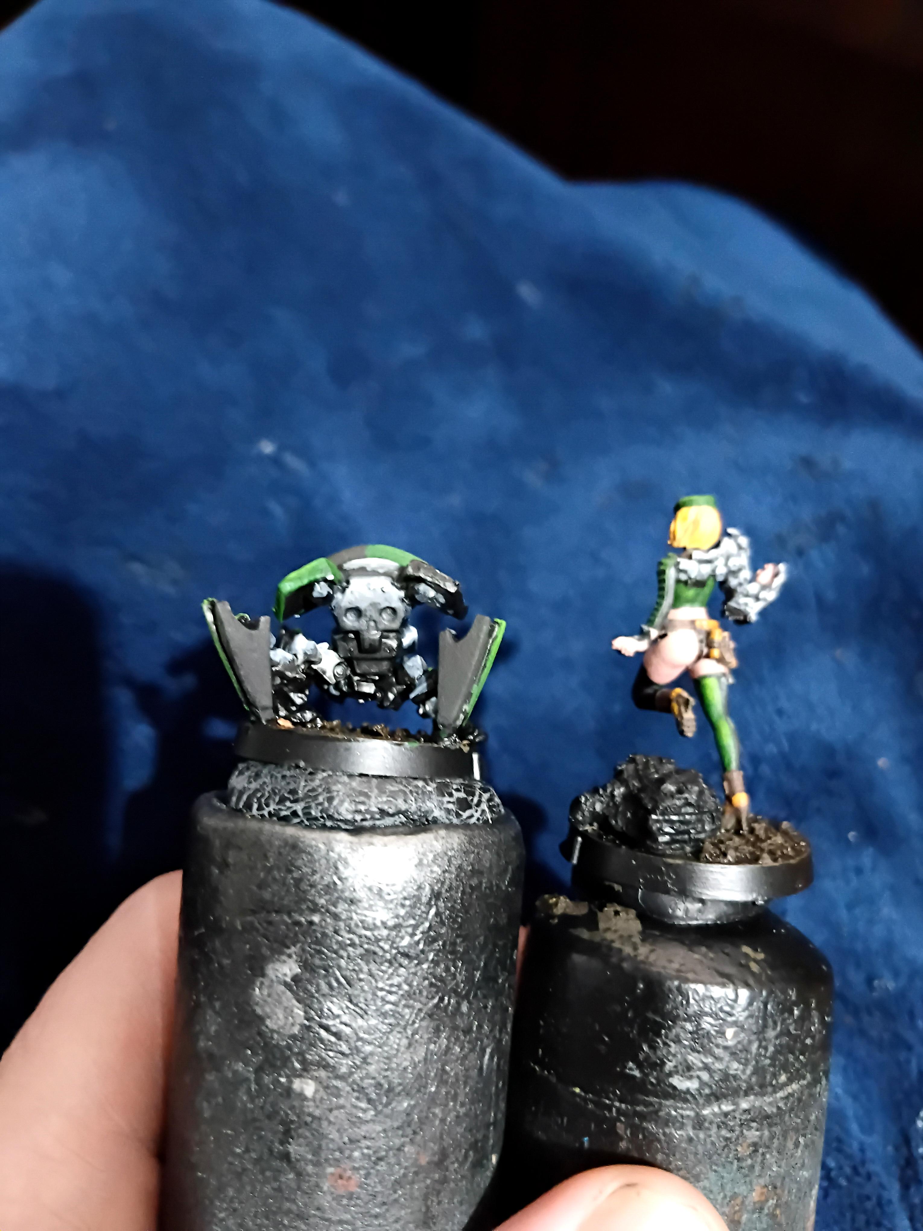Blonde, Cute, Engineer, Girl, Green And Black, Infinity, Miniature, Non-Metallic Metal, Not Metallic Metal, Pano, Panoceania, Pinup, Robot, Tech-bee