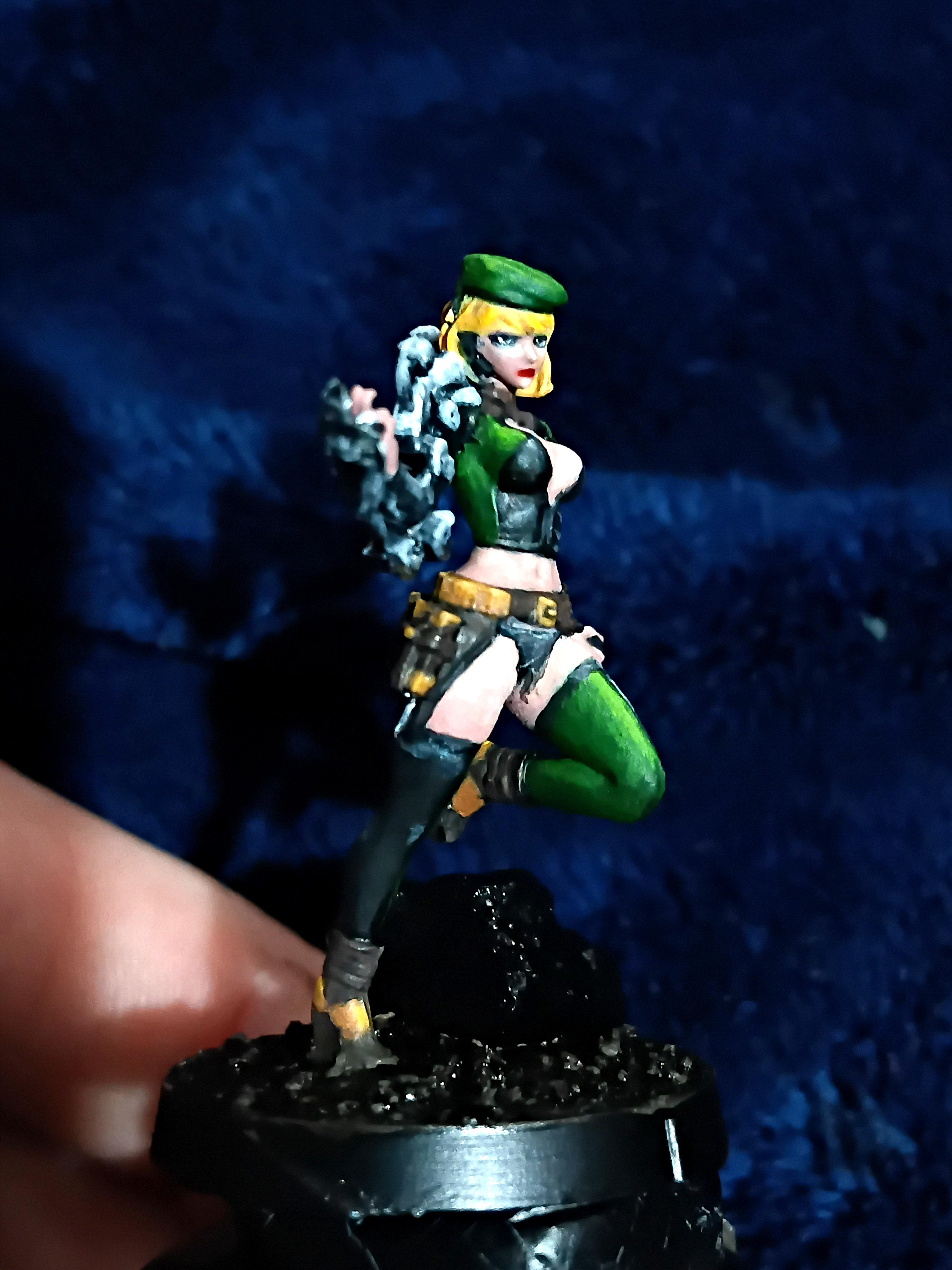 Blonde, Cute, Engineer, Girl, Green And Black, Infinity, Miniature, Non-Metallic Metal, Not Metallic Metal, Pano, Panoceania, Pinup, Robot, Tech-bee
