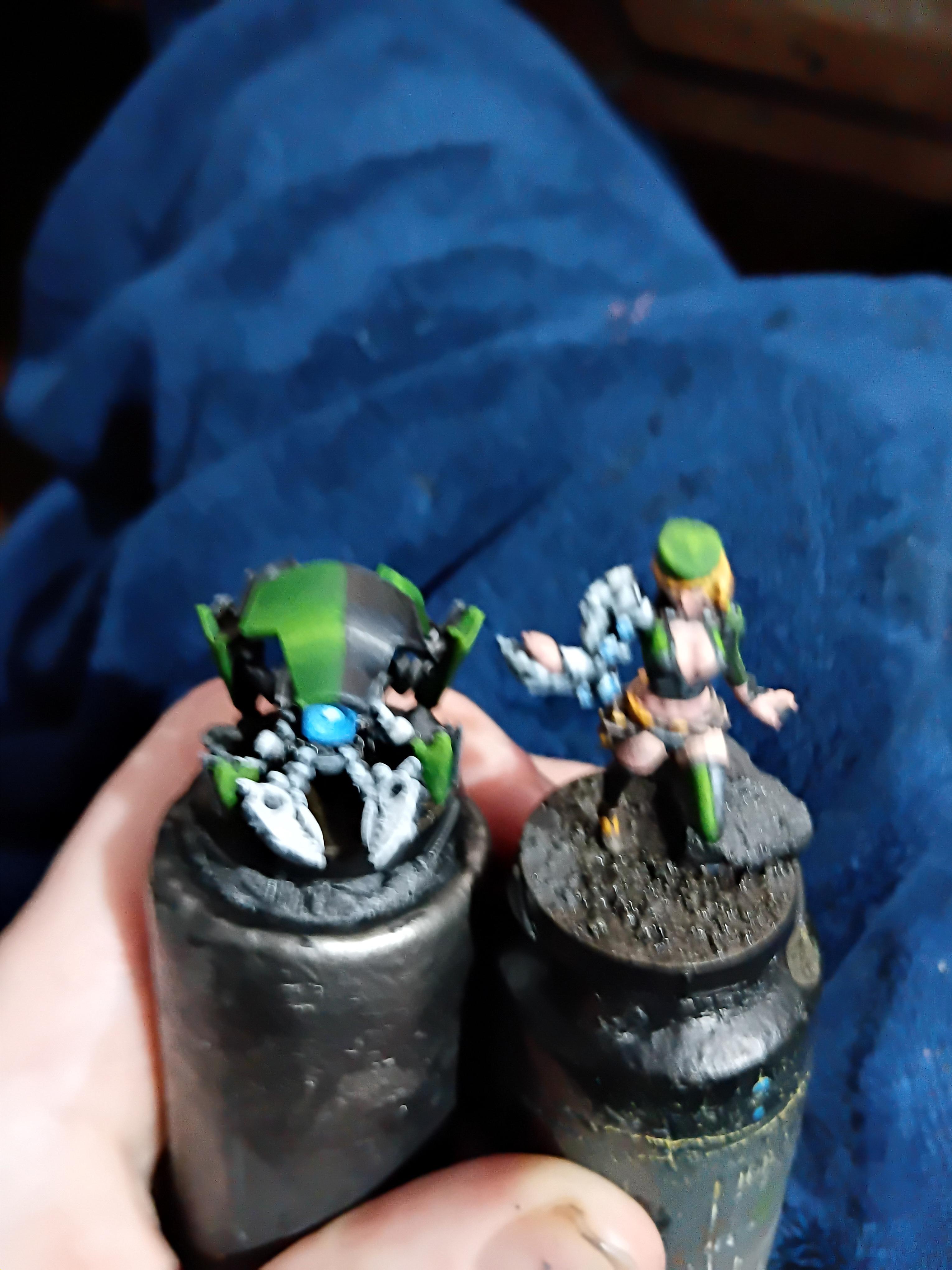 Blonde, Cute, Engineer, Girl, Green And Black, Infinity, Miniature, Non-Metallic Metal, Not Metallic Metal, Pano, Panoceania, Pinup, Robot, Tech-bee
