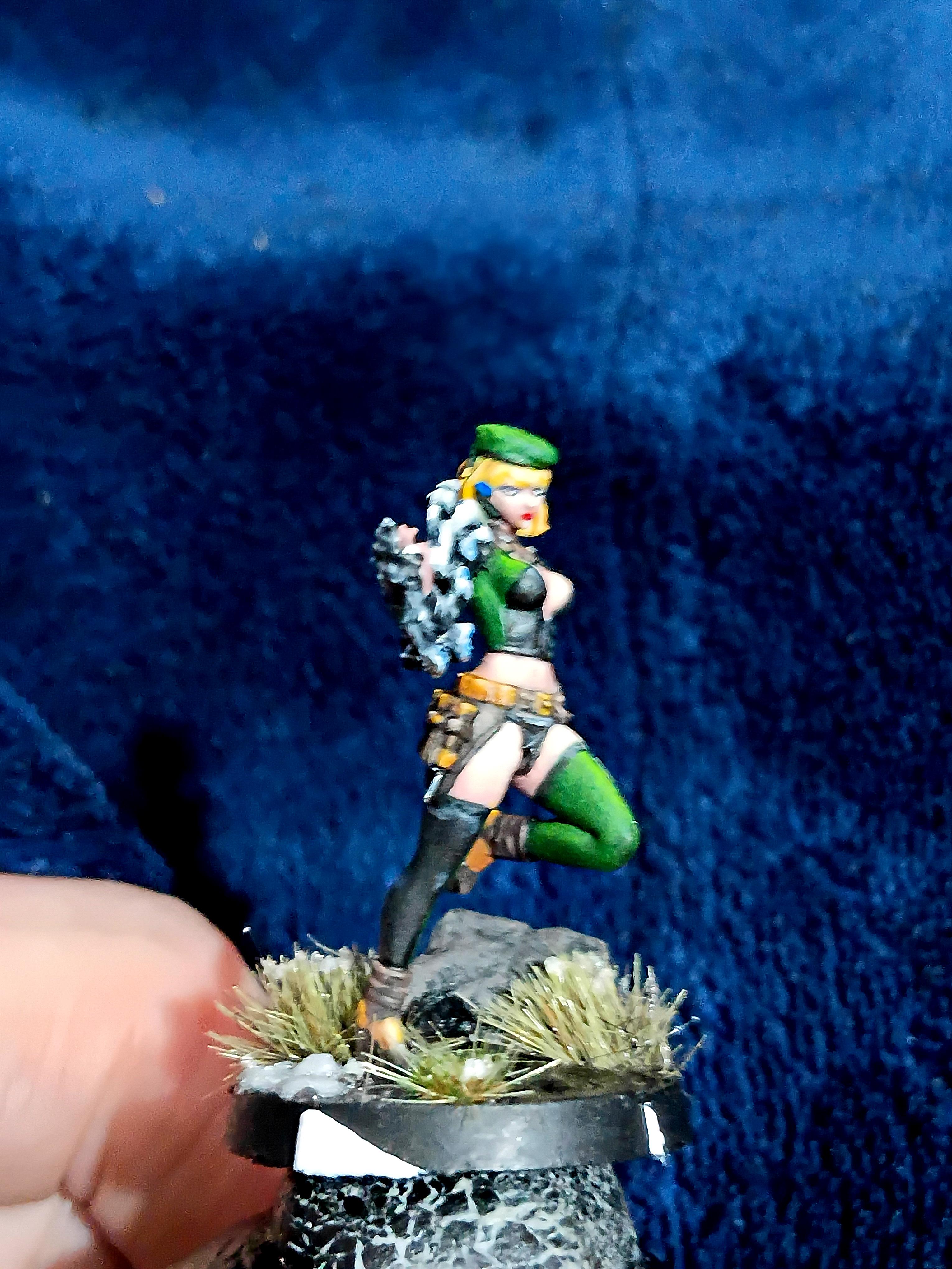 Blonde, Cute, Engineer, Girl, Green And Black, Infinity, Miniature, Non-Metallic Metal, Not Metallic Metal, Pano, Panoceania, Pinup, Robot, Tech-bee