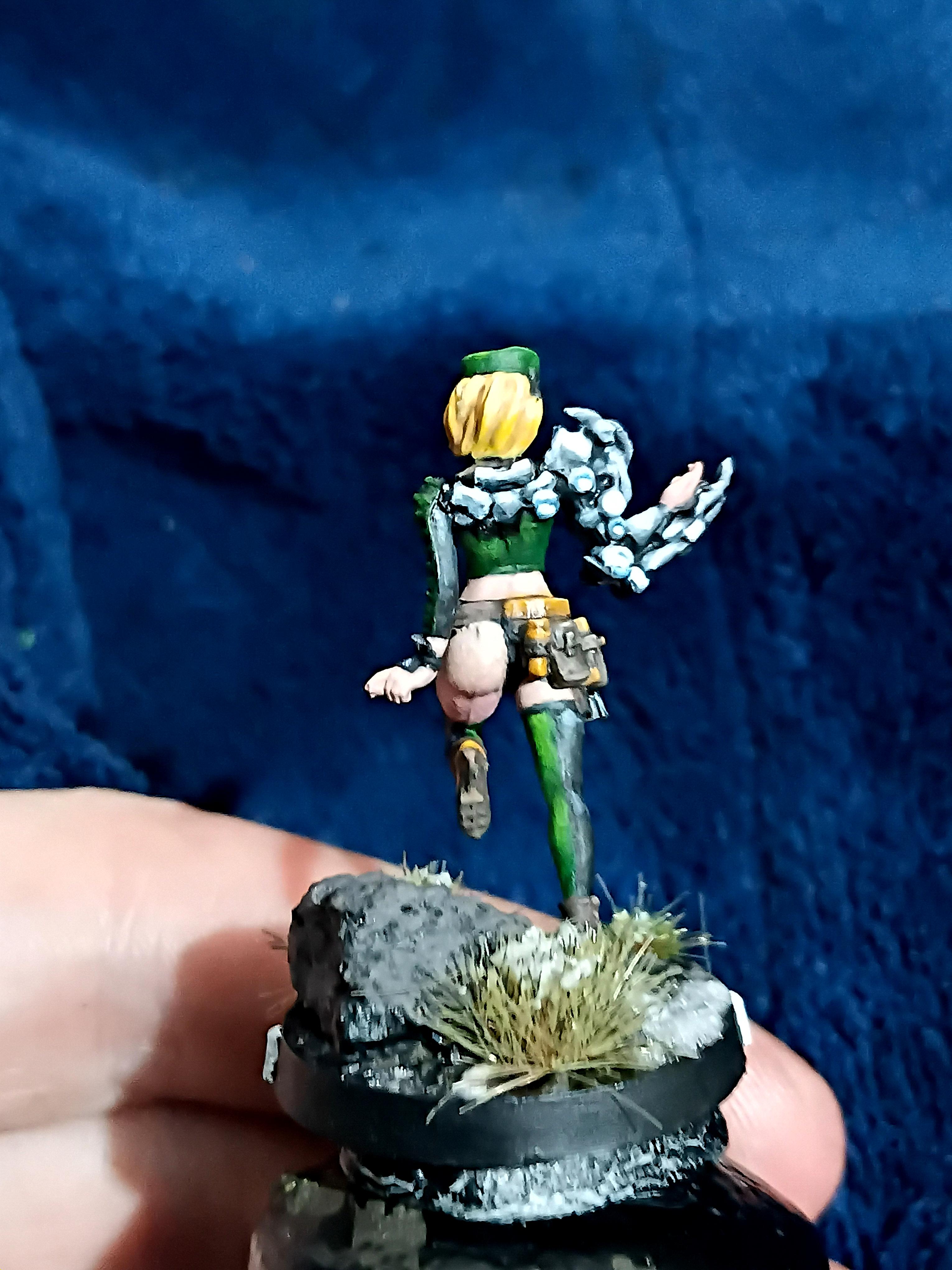 Blonde, Cute, Engineer, Girl, Green And Black, Infinity, Miniature, Non-Metallic Metal, Not Metallic Metal, Pano, Panoceania, Pinup, Robot, Tech-bee