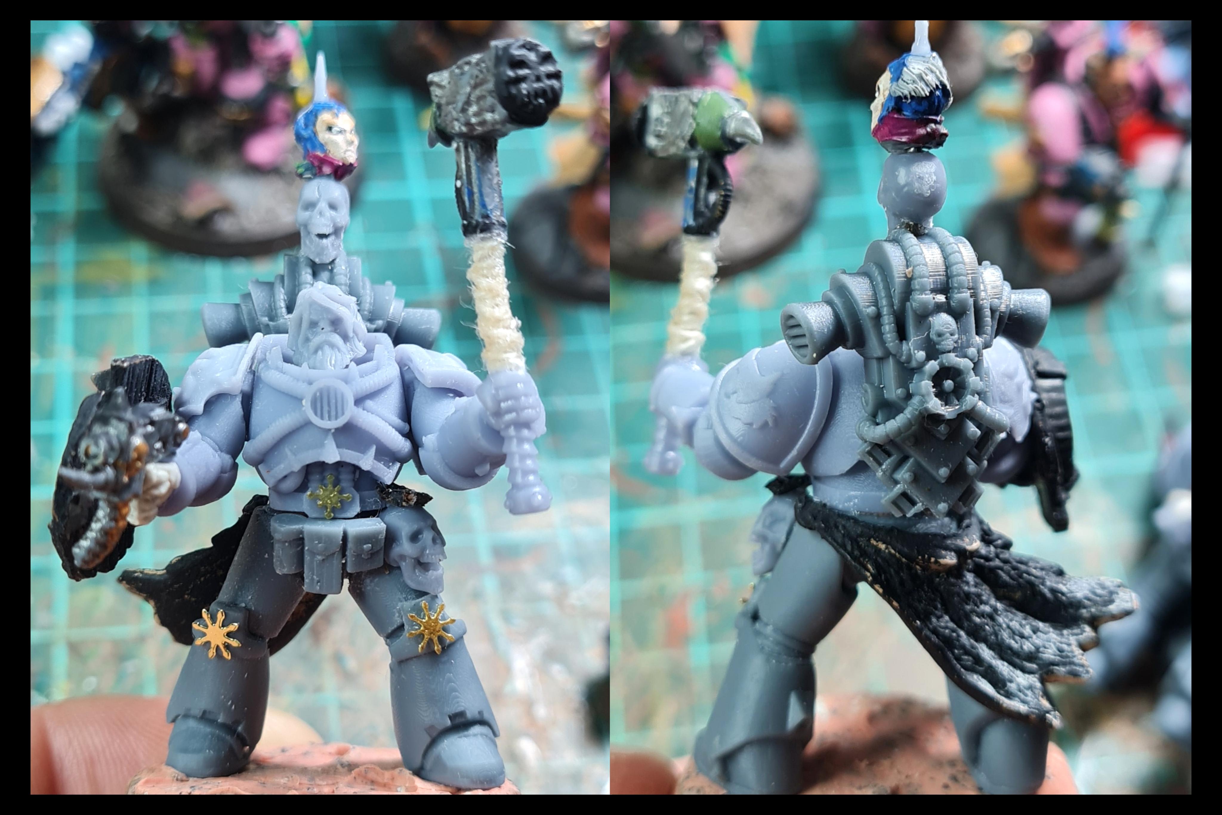 3d Print, Berserk, Berserkers, Berzerk, Berzerker, Blood For The Blood God, Blood Wolves, Chaos, Chaos Space Marines, Conversion, Heresy, Heretic Astartes, Infantry, Khorne, Khorne Wolves, Kitbash, Power Hammer, Skulls For Skull Throne, Space Wolves, Traitor Legions, Trophy, Warhammer 40,000, Work In Progress