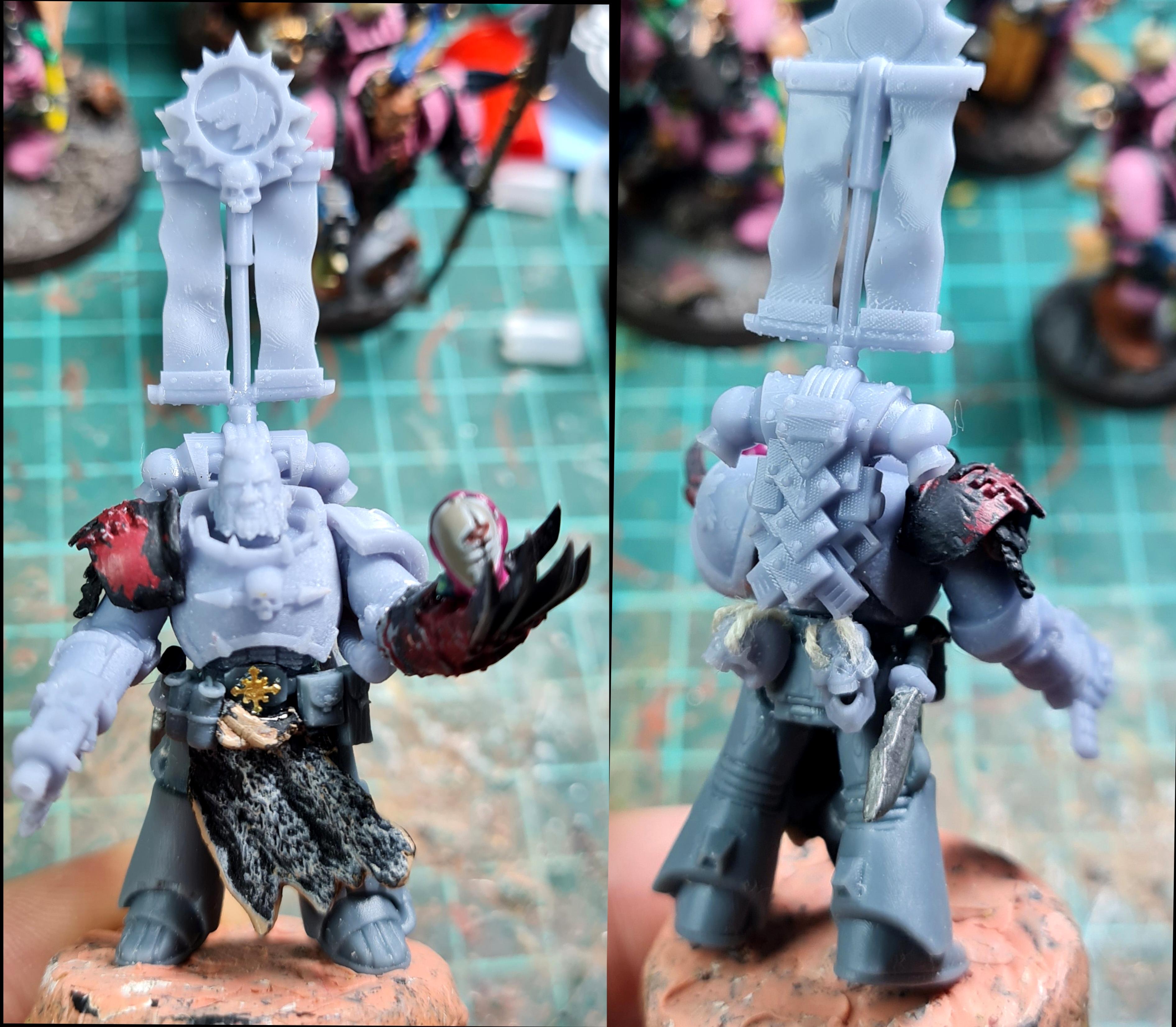 Banner, Berserk, Berserkers, Berzerk, Berzerker, Blood For The Blood God, Blood Wolves, Chaos, Chaos Space Marines, Conversion, Heresy, Heretic Astartes, Infantry, Khorne, Khorne Wolves, Kitbash, Lightning Claws, Skulls For Skull Throne, Space Wolves, Traitor Legions, Trophy, Warhammer 40,000, Work In Progress
