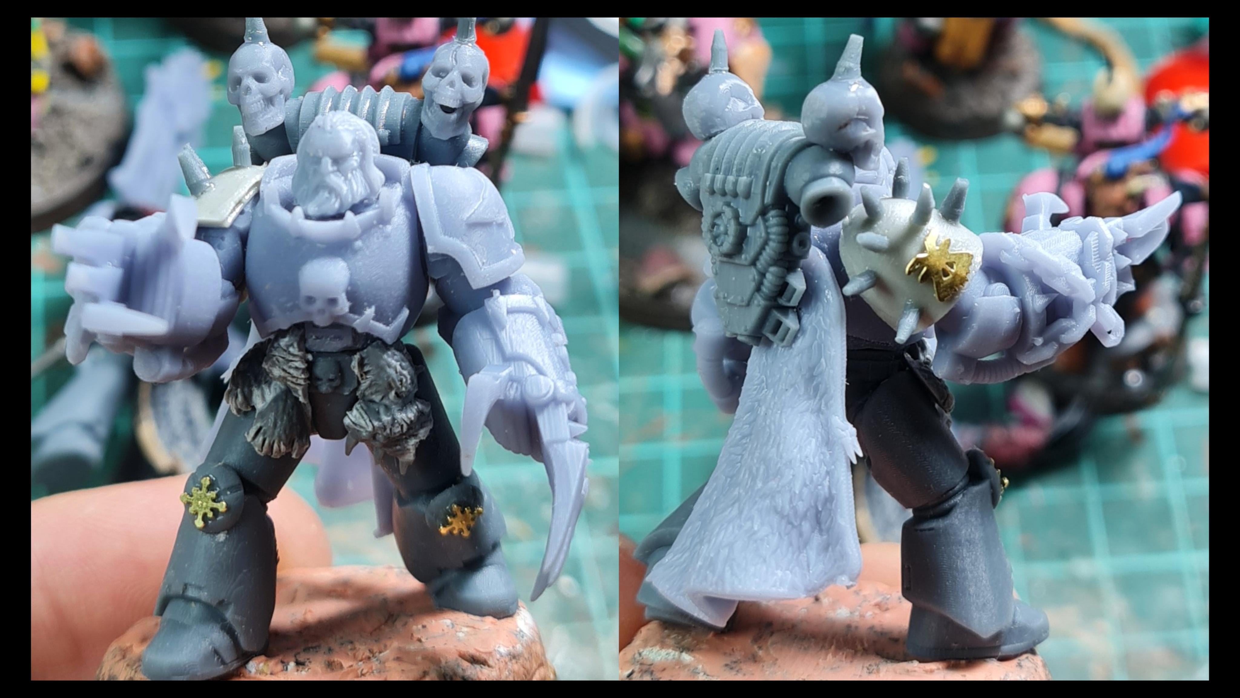 3d Print, Berserk, Berserkers, Berzerk, Berzerker, Blood For The Blood God, Blood Wolves, Chaos, Chaos Space Marines, Cloak, Conversion, Heresy, Heretic Astartes, Infantry, Khorne, Khorne Wolves, Kitbash, Lightning Claws, Skulls For Skull Throne, Space Wolves, Traitor Legions, Trophy, Warhammer 40,000, Work In Progress