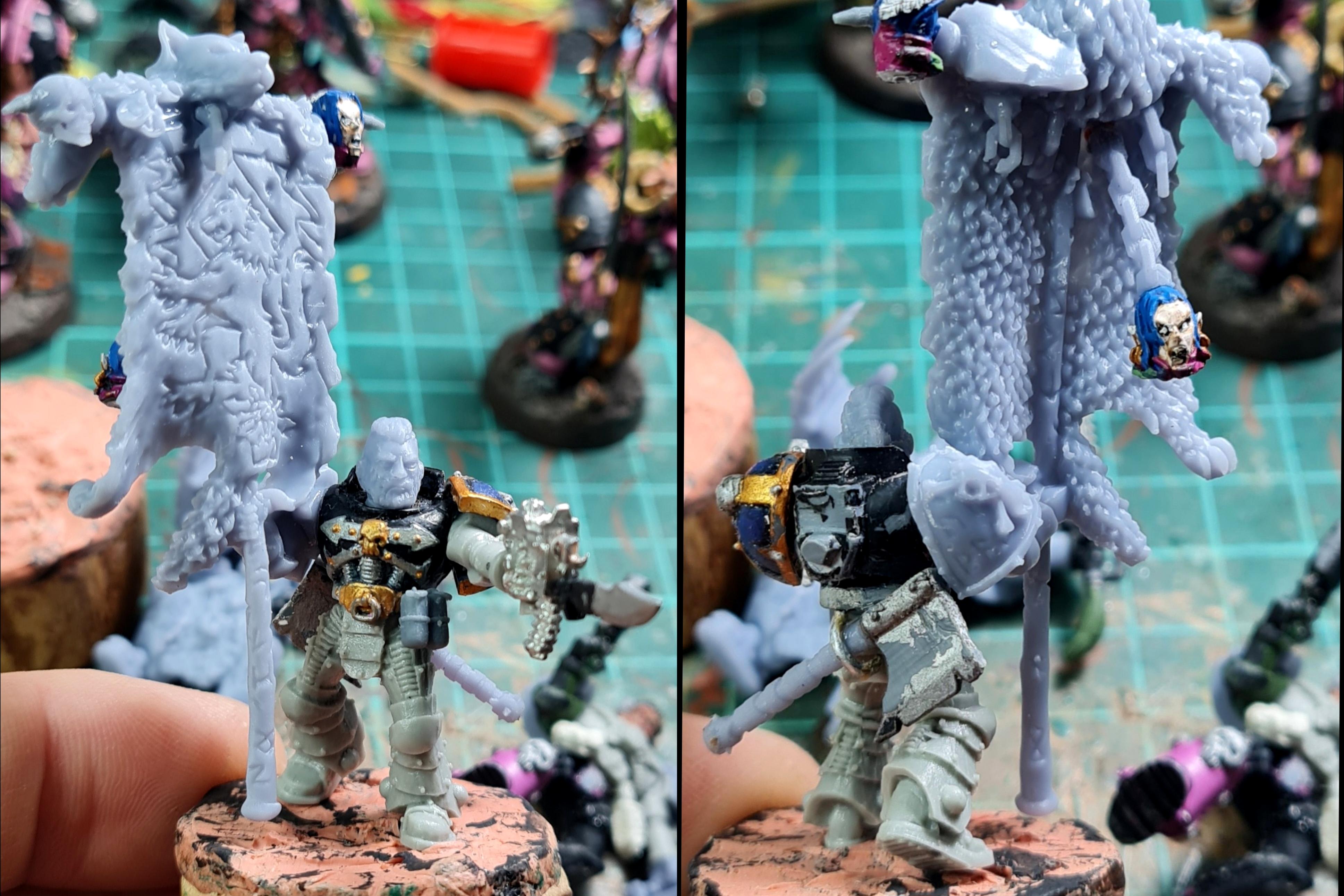 3d Print, Banner, Berserk, Berserkers, Berzerk, Berzerker, Blood For The Blood God, Blood Wolves, Chaos, Chaos Space Marines, Conversion, Eavy Metal, Heresy, Heretic Astartes, Infantry, Khorne, Khorne Wolves, Kitbash, Skulls For Skull Throne, Space Wolves, Traitor Legions, Trophy, Warhammer 40,000, Work In Progress