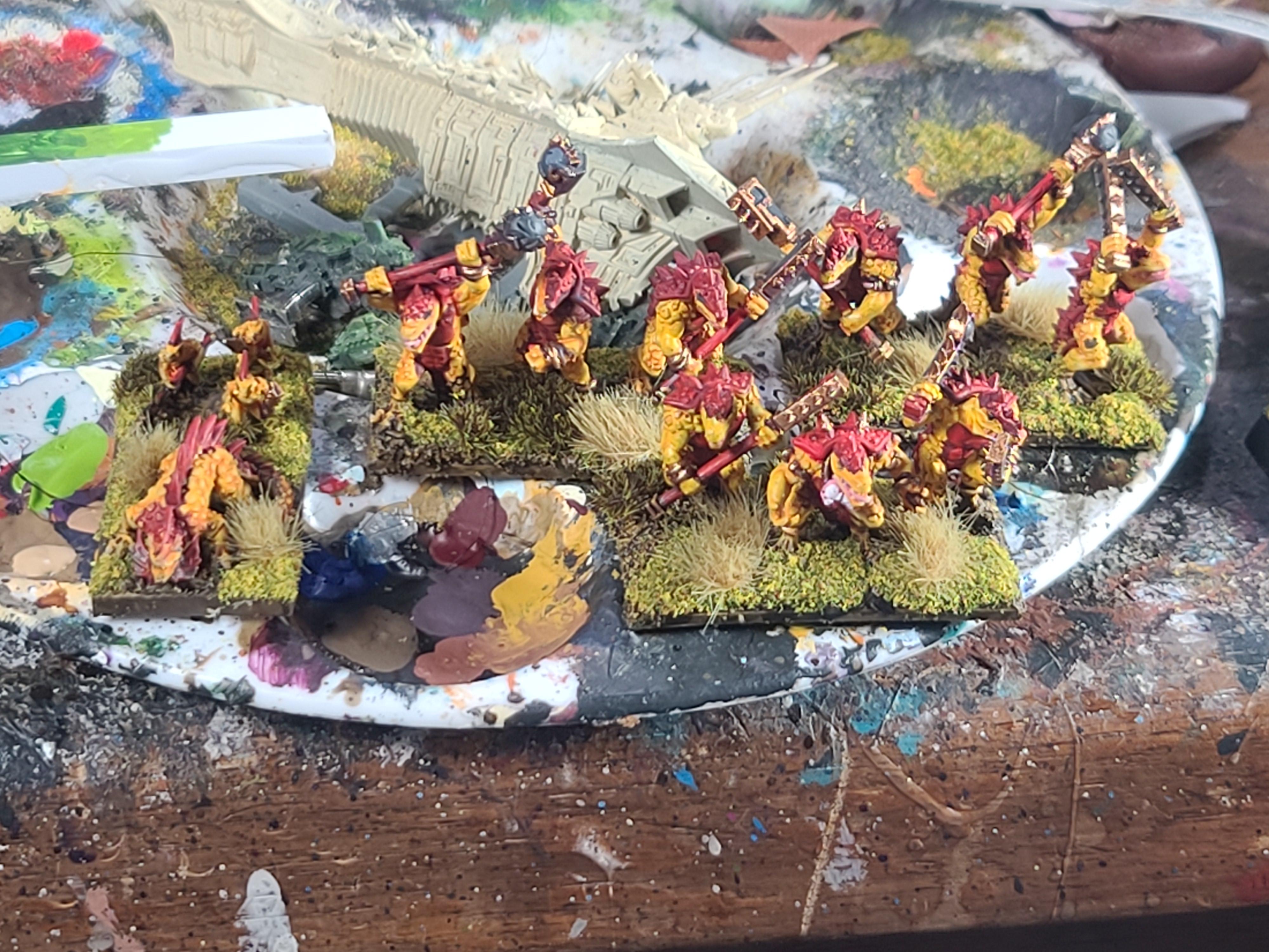 10mm, Forest Dragon Design, Korxigor  Marvelous Minipaints, Kroxigor, Lizardmen, Salamander, Warmaster